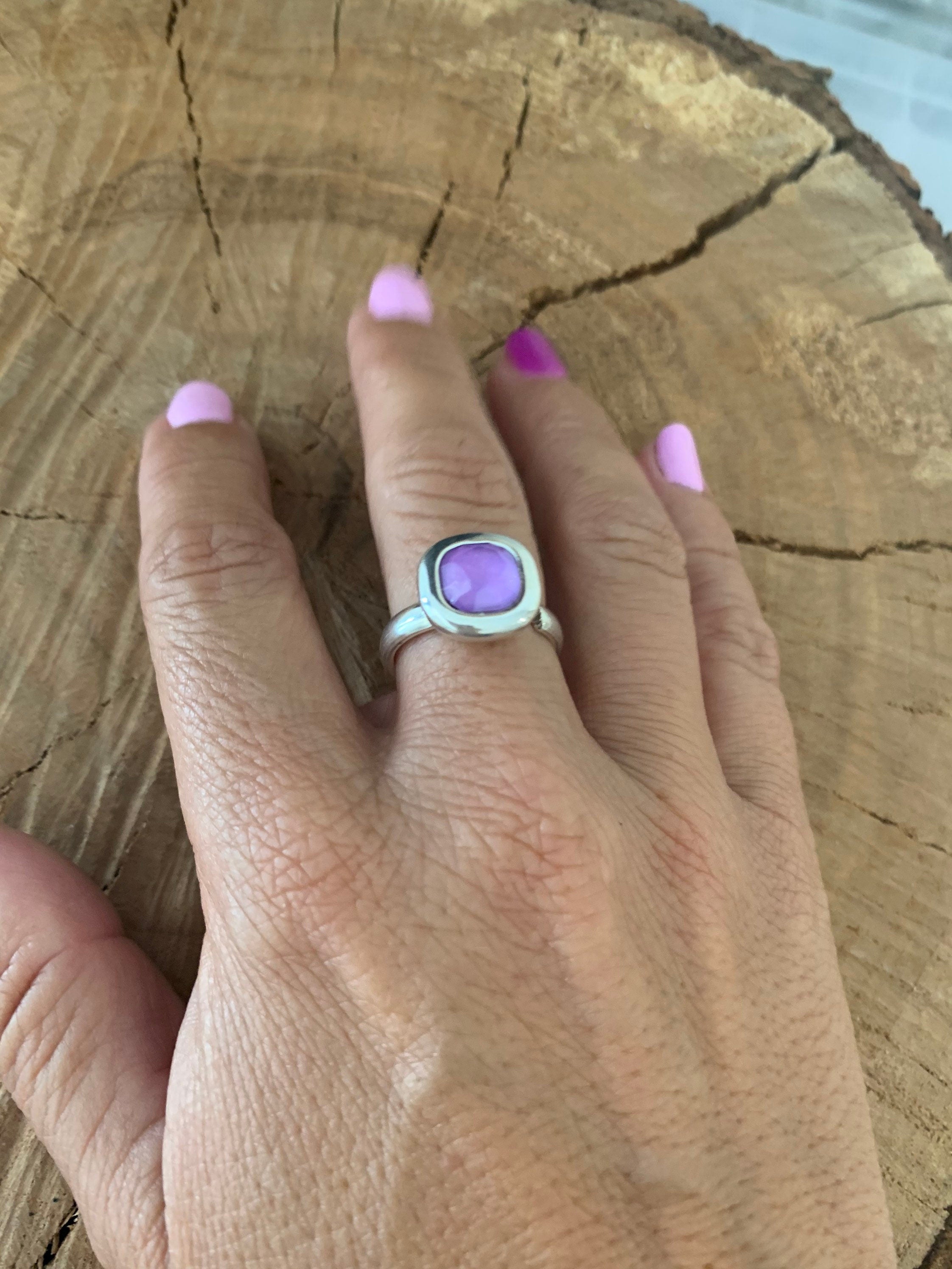 Anillo de plata de tamaño ajustable multicolor con cristal swarovski brillante y llamativo ideal para regalo de mujer, anillo grueso,