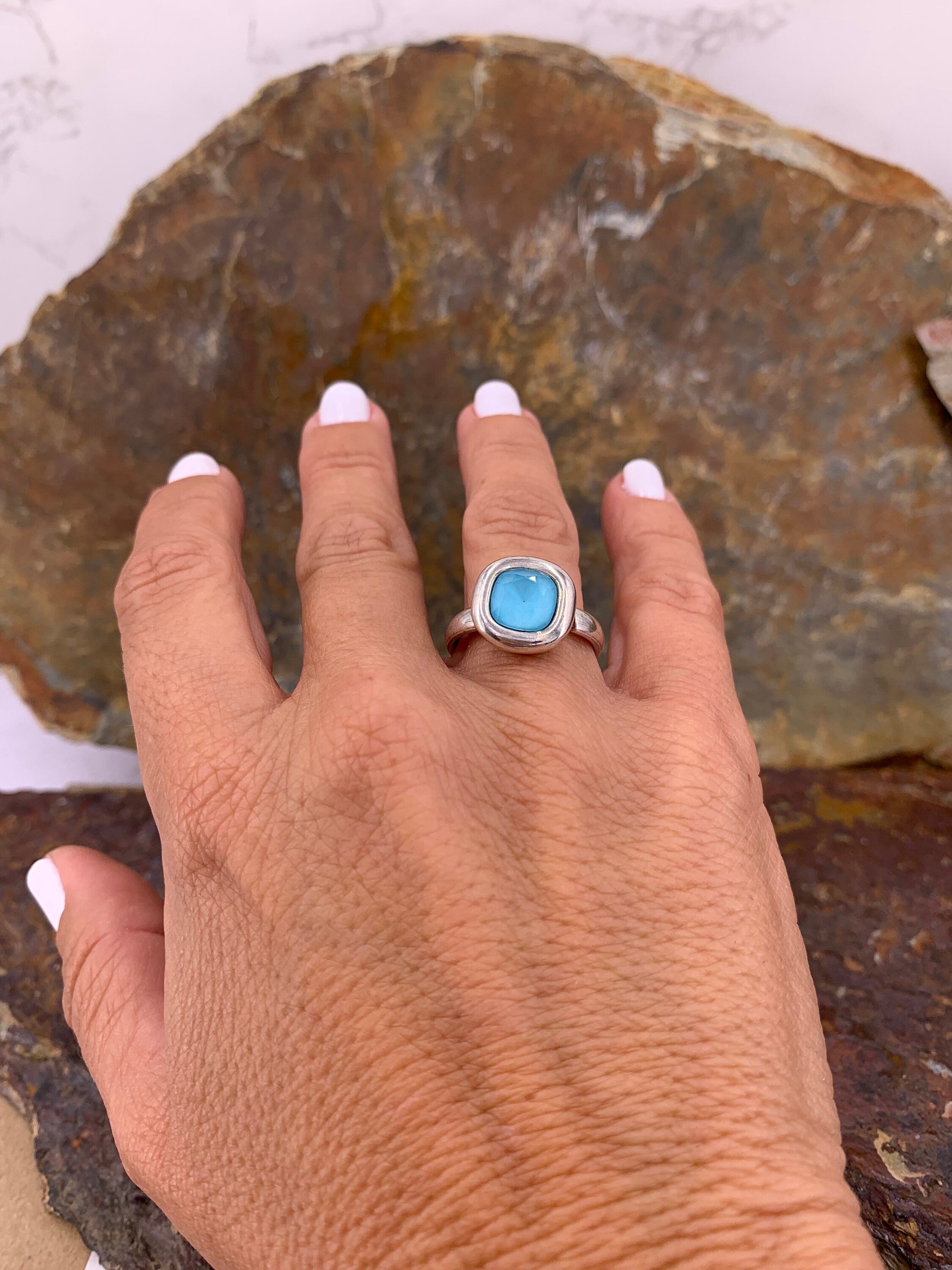 Anillo de plata de tamaño ajustable multicolor con cristal swarovski brillante y llamativo ideal para regalo de mujer, anillo grueso,