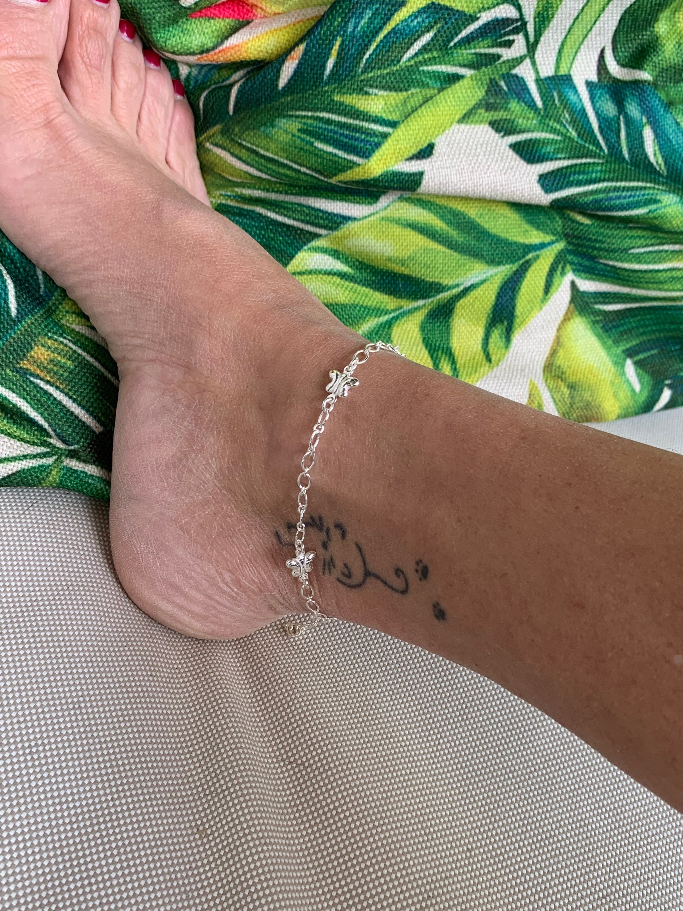Dainty Butterfly Anklet – 925 Sterling Silver – Bohemian Chain – Adjustable Fit – Kukuri Jewelry