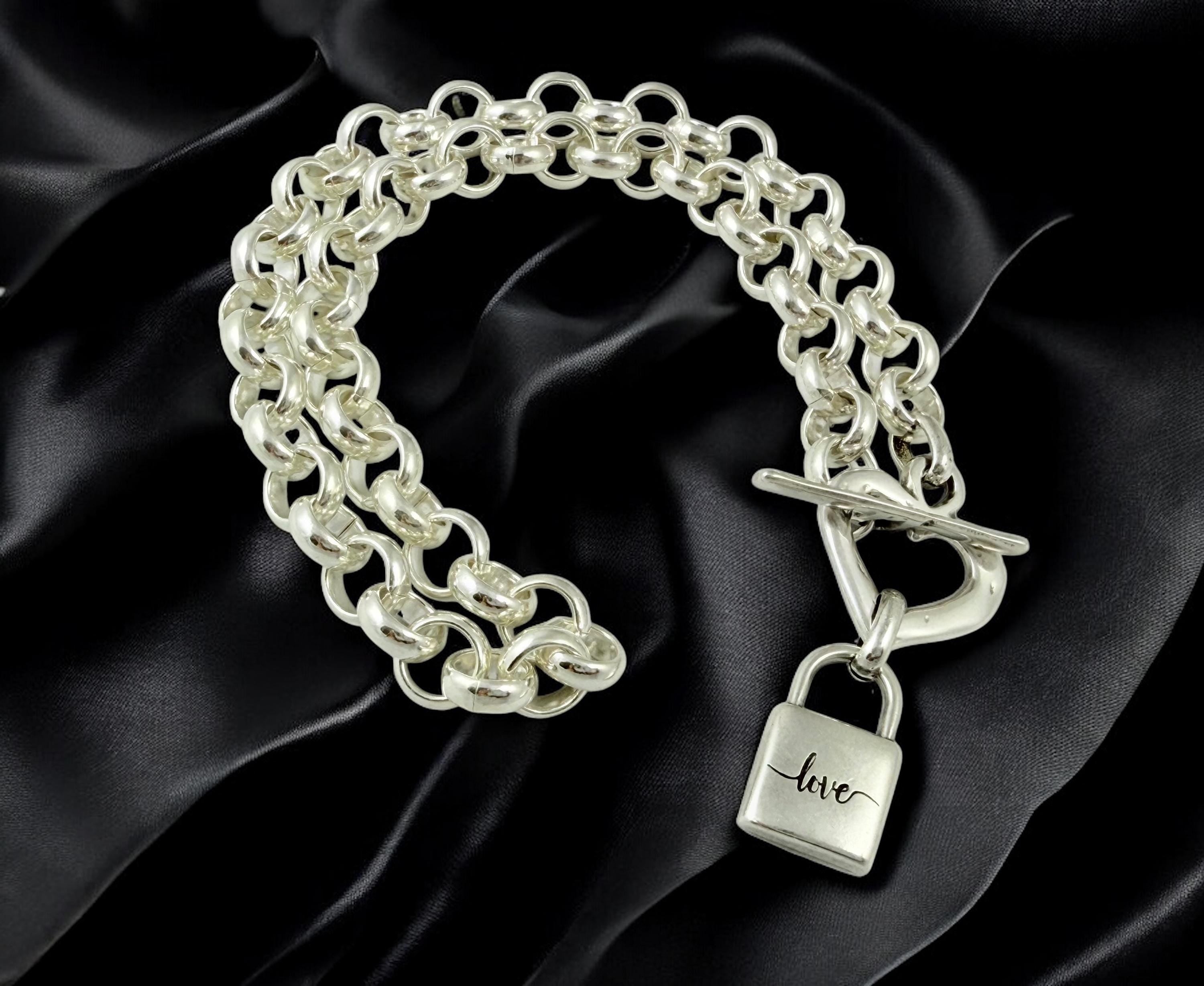 Chunky Silver love Padlock Necklace,  Bold Industrial Romance Jewelry, love padlock