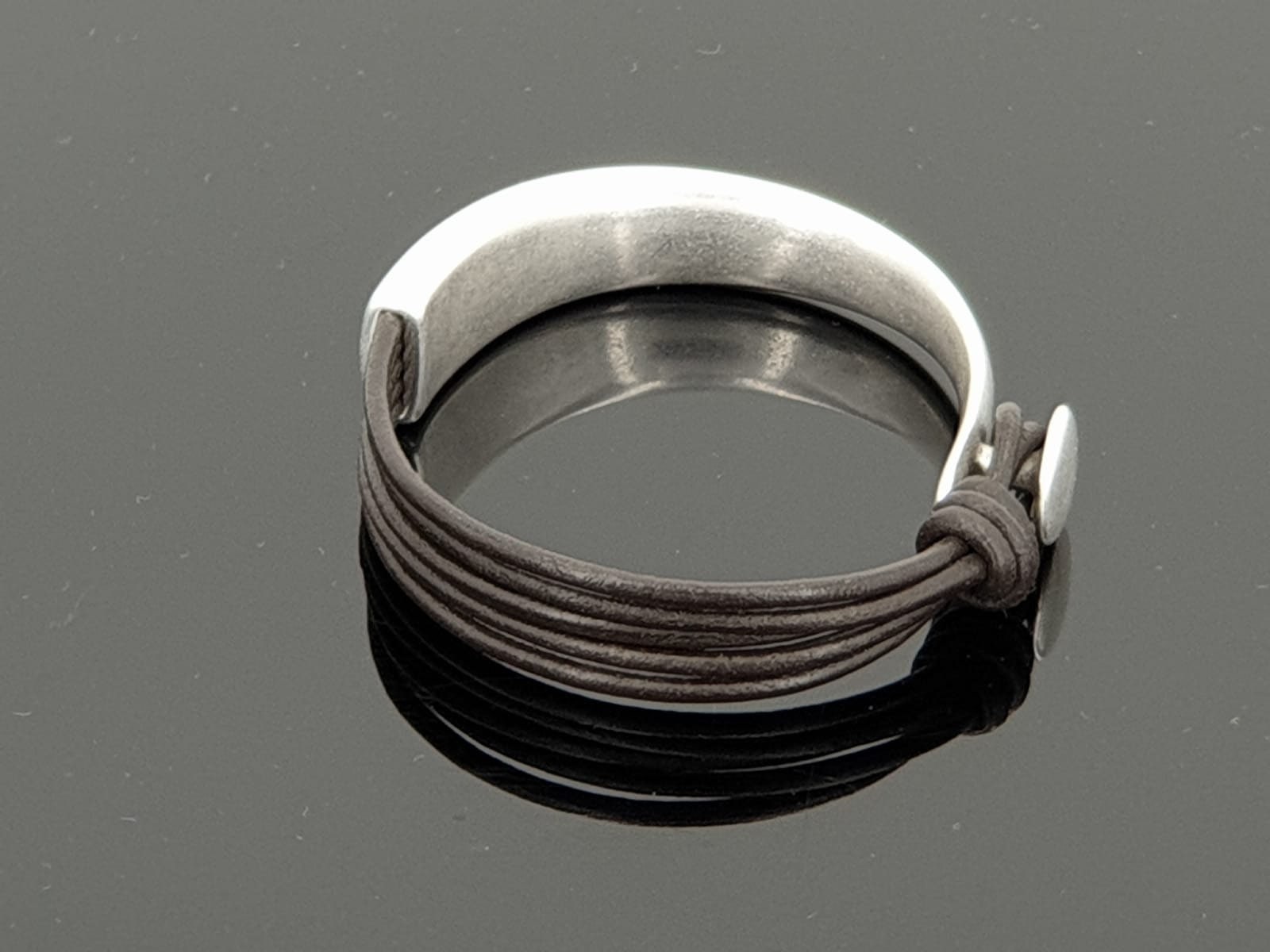 Half Cuff Leather chunky Bracelet – Silver-Plated bold – Unisex Boho Rock Style – Handmade Kukuri Jewelry