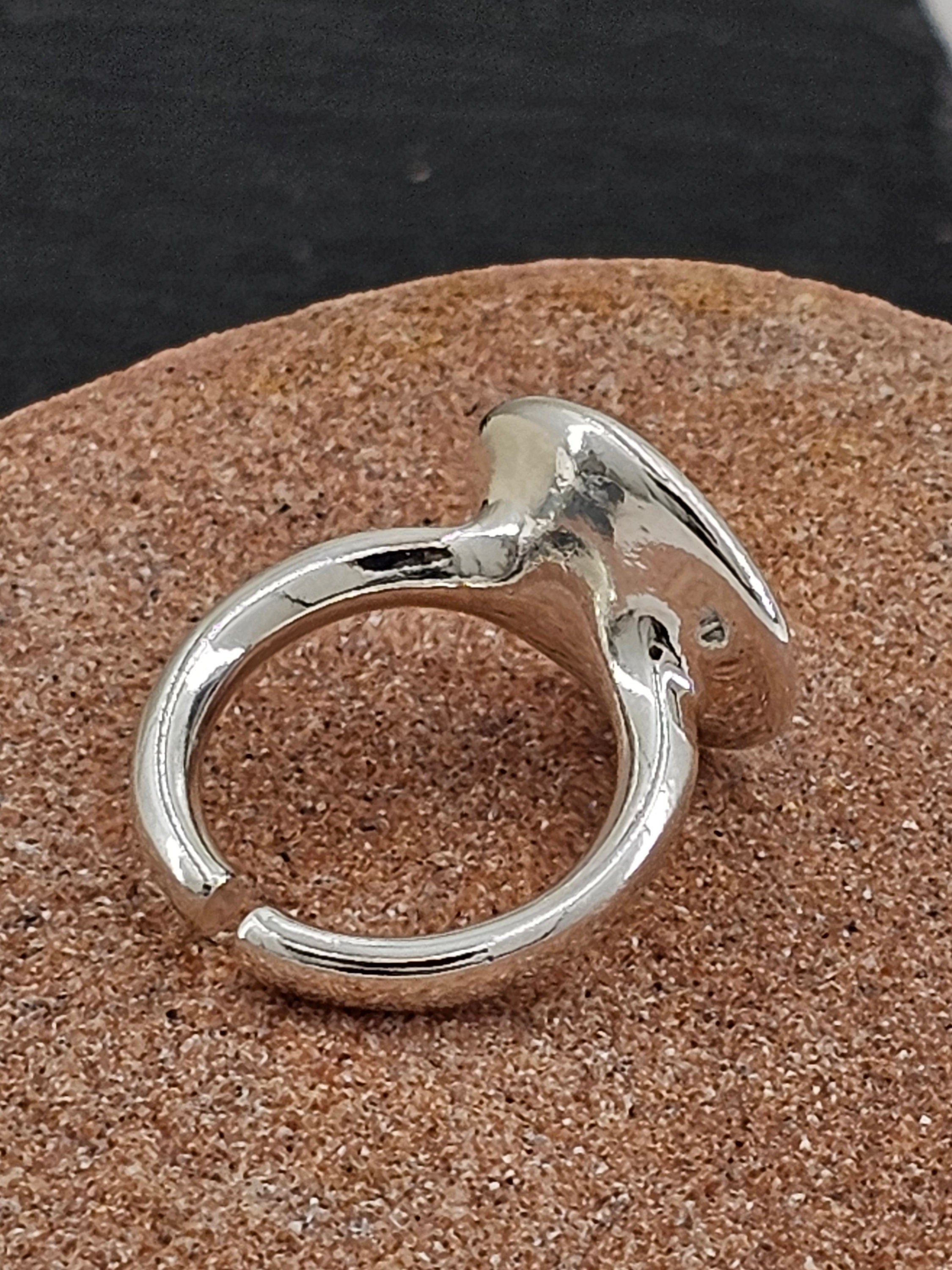 Chunky ring, silver boho ring, round boho silver ring, button silver ring, statement ring, Uno de 50 style