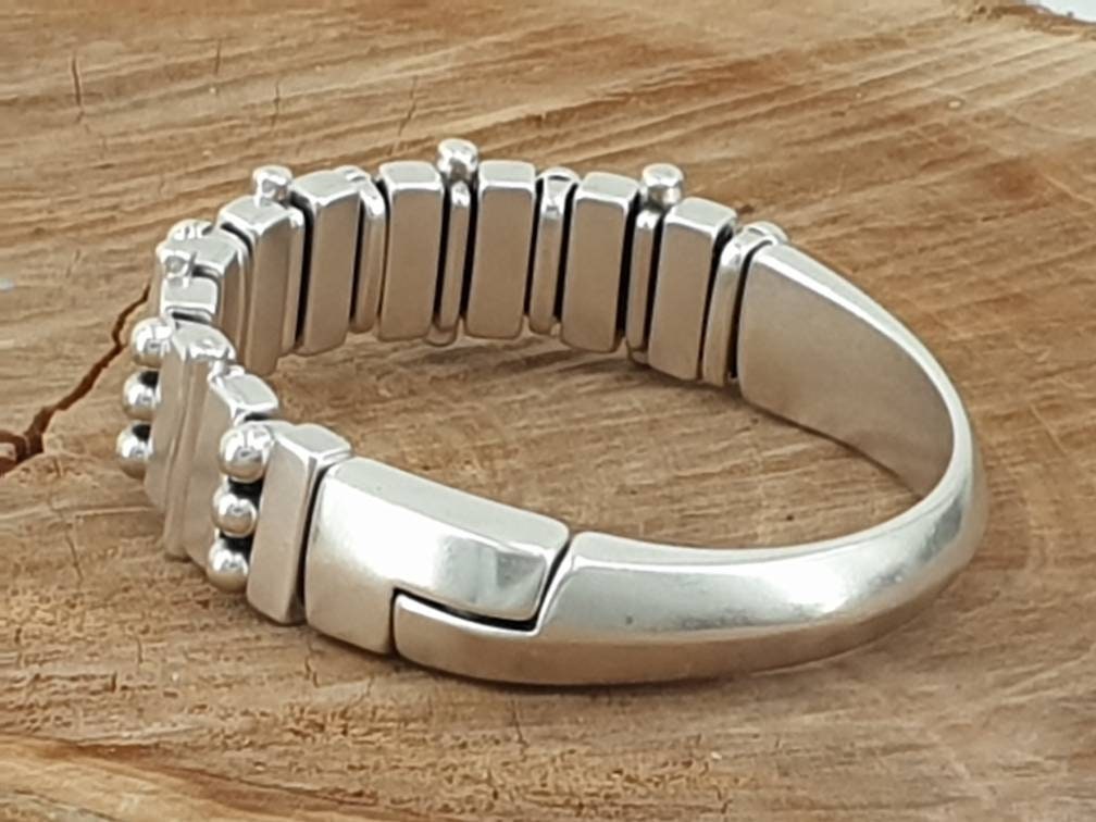 Chunky men bracelet industrial style, unisex silver cuff, custom jewelry
