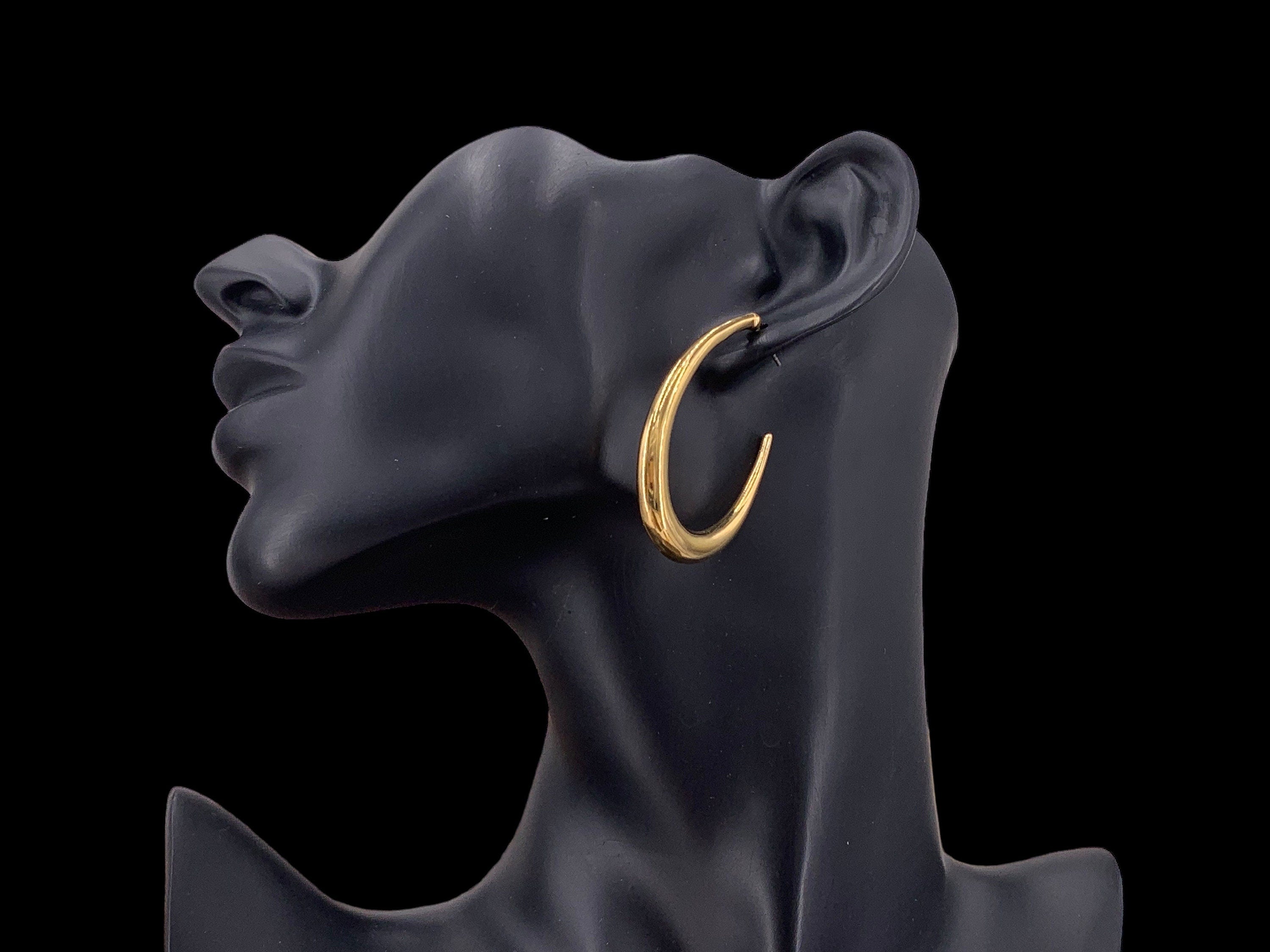 Oversized Oval chunky Hoop Earrings – Bold Sculptural Design in Silver or 24k Gold plated – Modern Statement Jewelry,