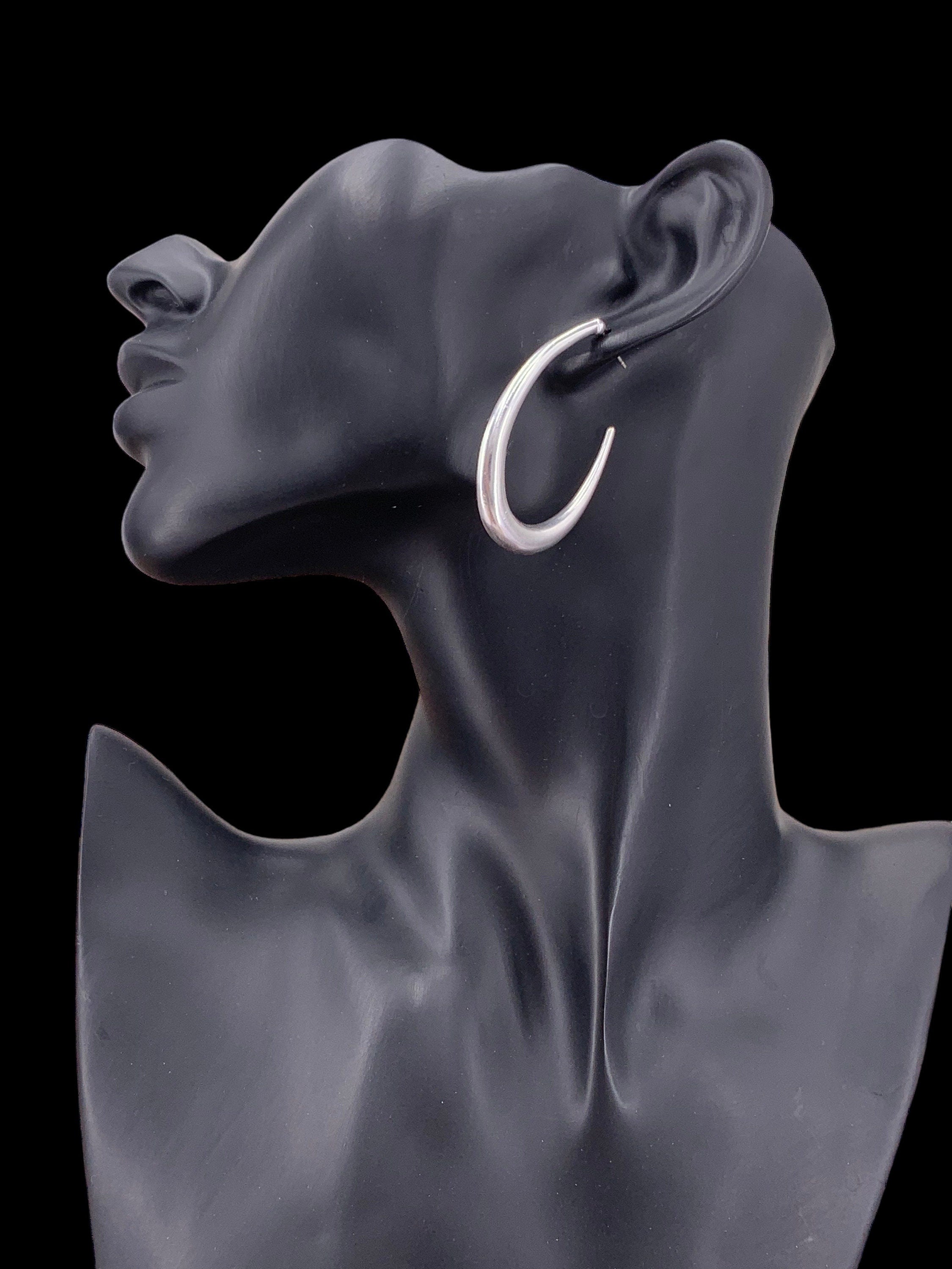 Oversized Oval chunky Hoop Earrings – Bold Sculptural Design in Silver or 24k Gold plated – Modern Statement Jewelry,