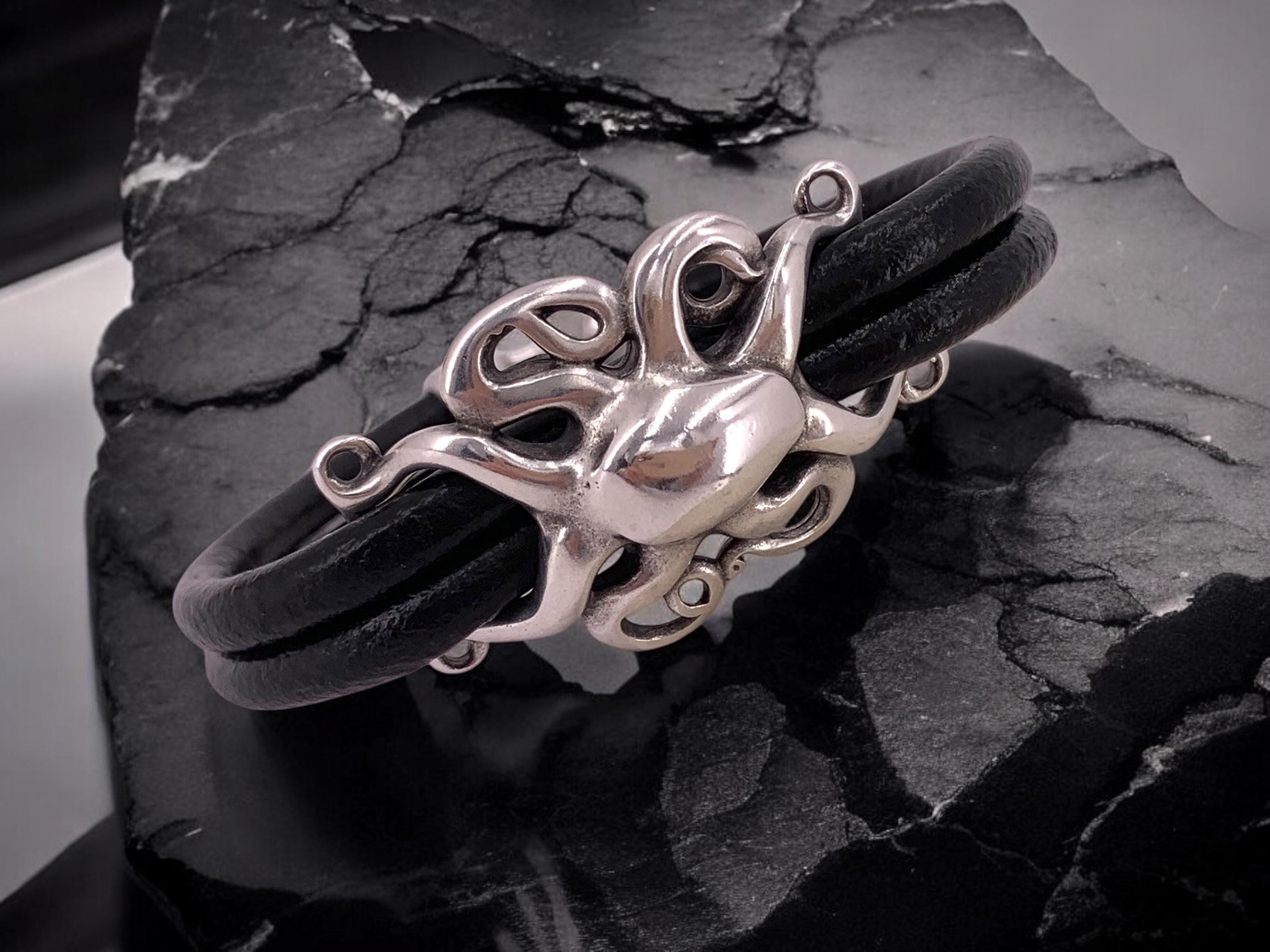 Men’s leather bracelet, octopus bracelet, divers bracelet, gift for men, surfer bracelet, seaman bracelet , manly and masculine