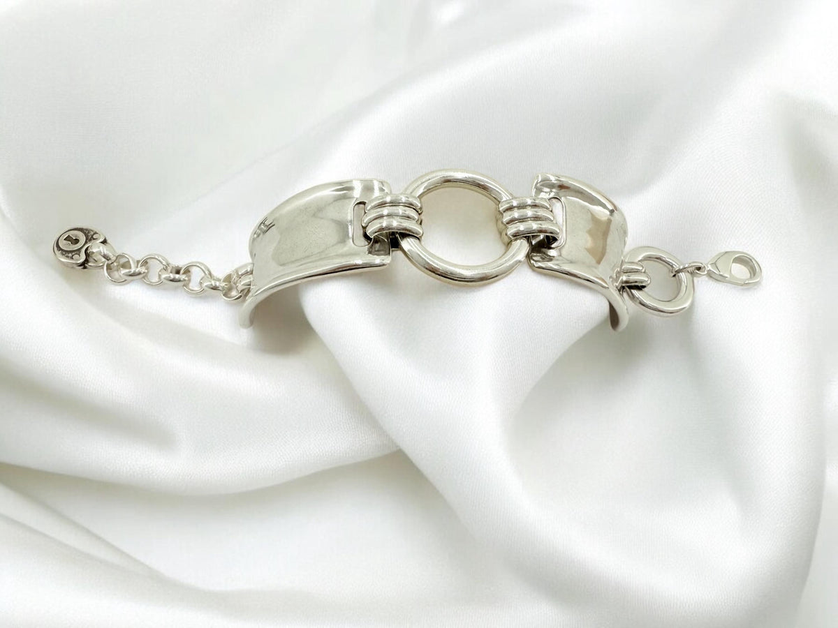 Chunky silver bracelet, cuff bracelet, silver bold bracelet, silver chain bracelet, thick link bracelet, , statement bracelet