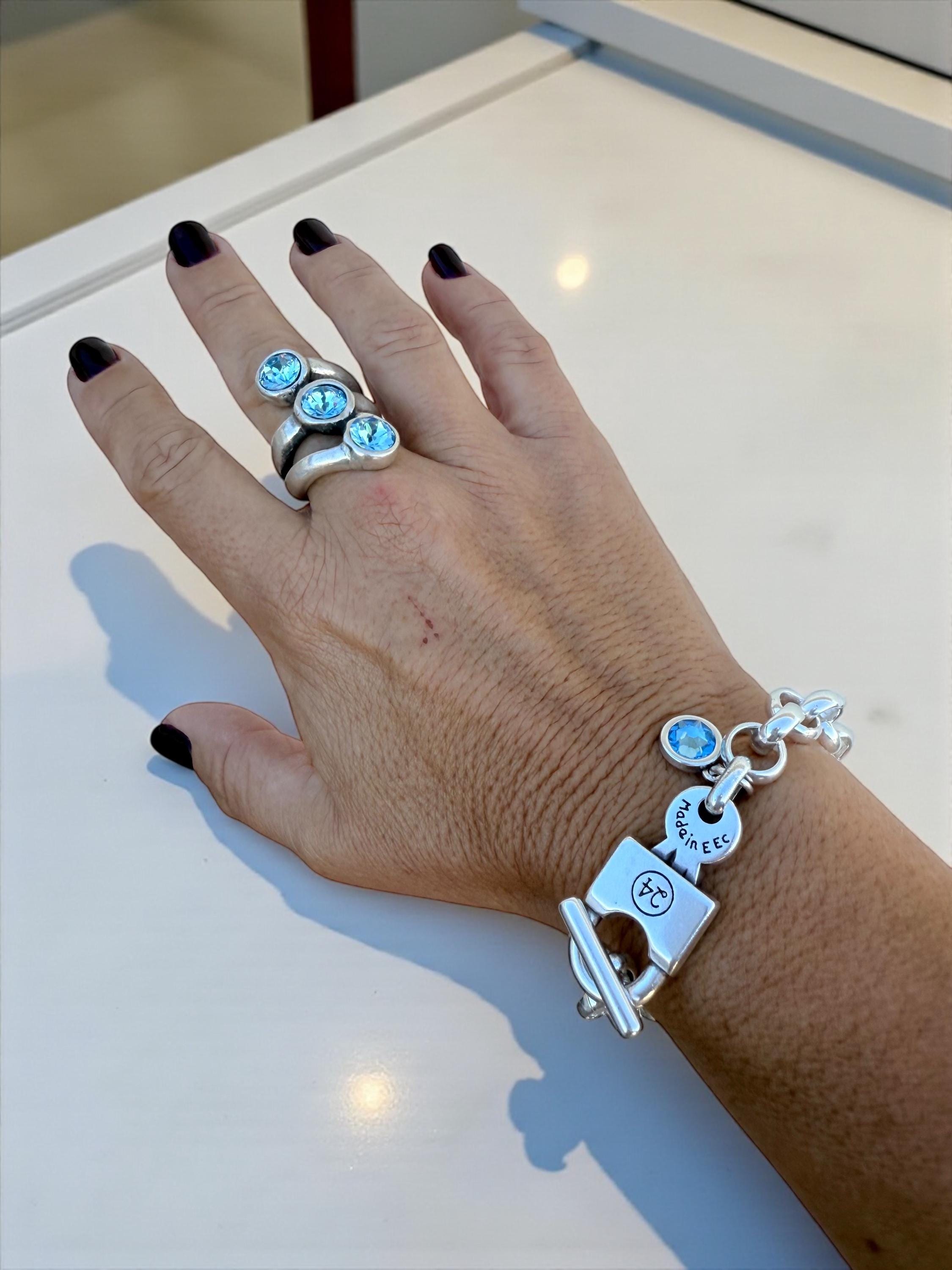 Oversized thick chain womens padlock bracelet| chunky key-lock Cuban link chain bracelet| edgy style silver curb chain cuff bracelet