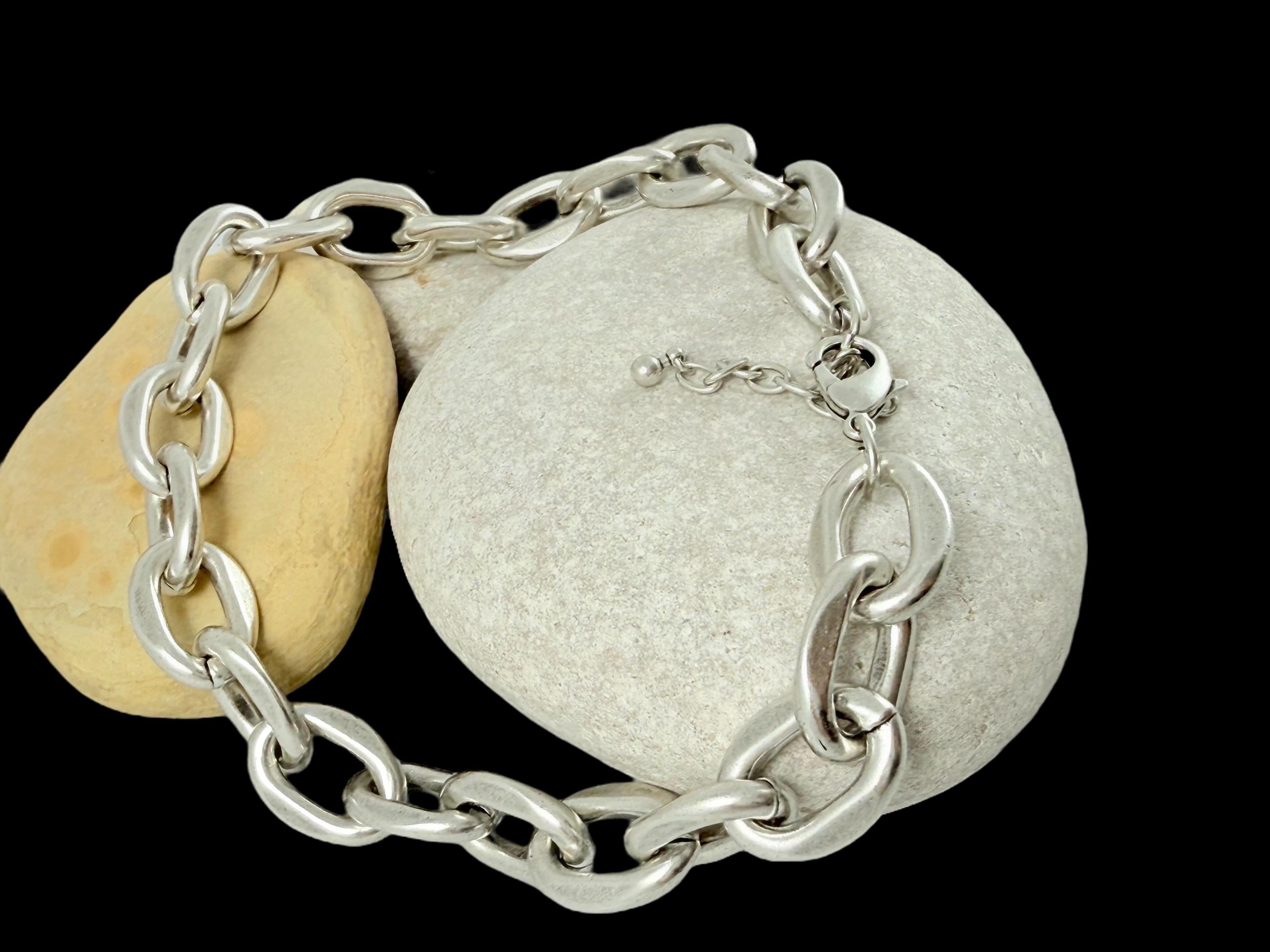 Men Chunky silver chain Necklace –Aluminum Lightweight Statement Jewelry – Handmade Kukuri Jewelry