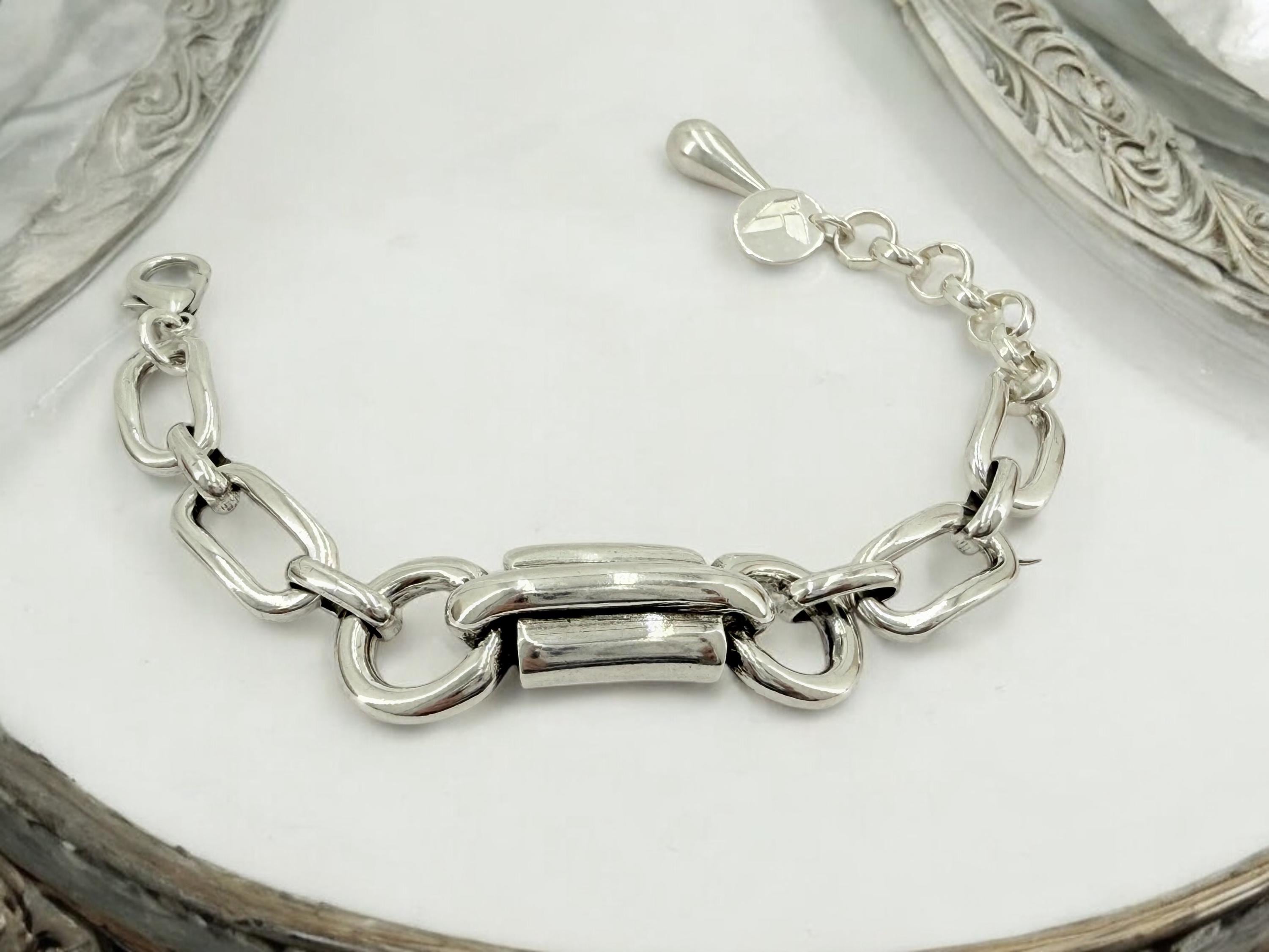 Chunky silver bracelet, bold link bracelet, thick chain bracelet, statement boho bracelet, , bracelet, women birthday gift