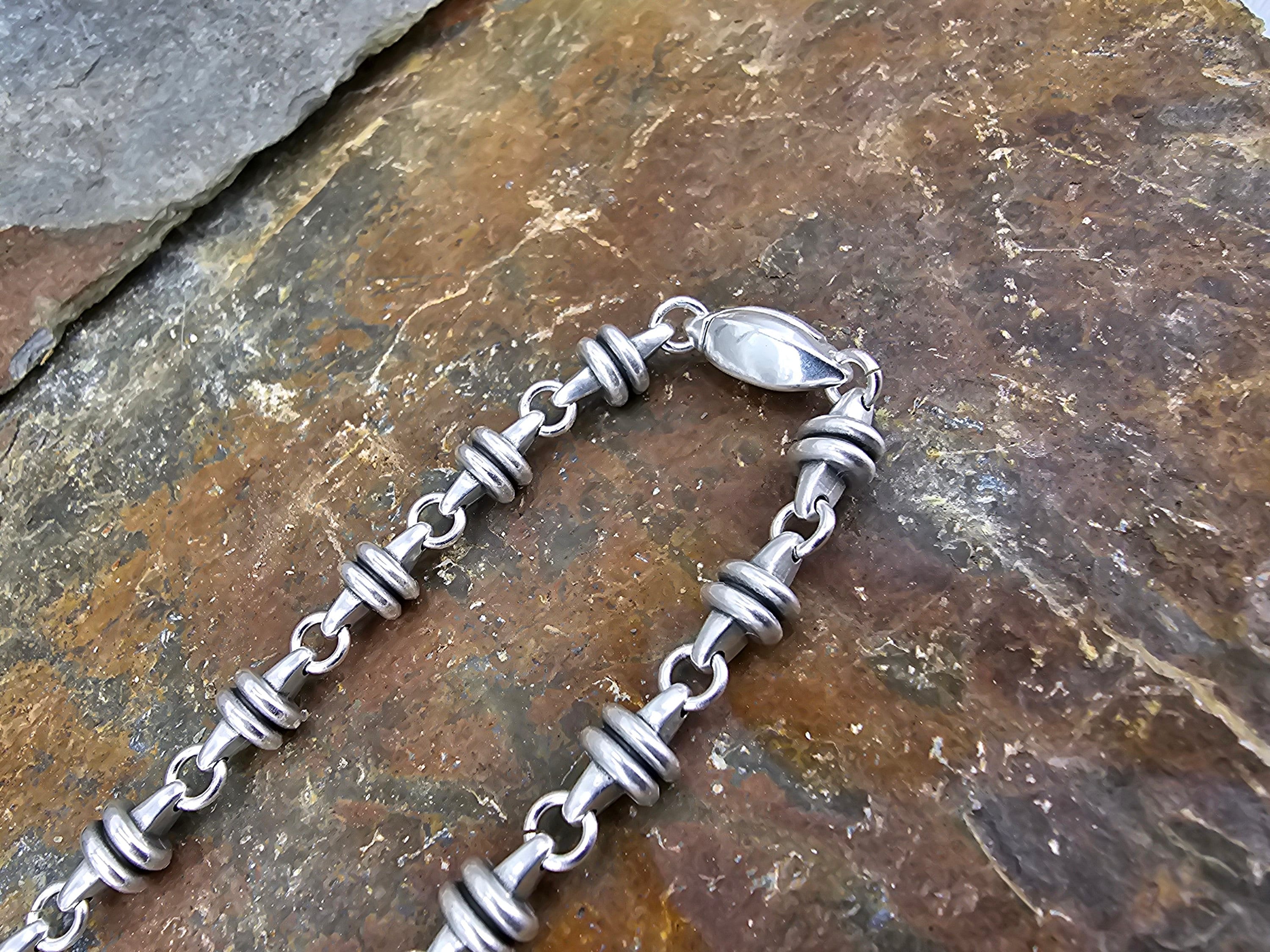 Original long silver chain men necklace, special chain men’s necklace, chunky silver necklace for men, gift for men, unique birthday present