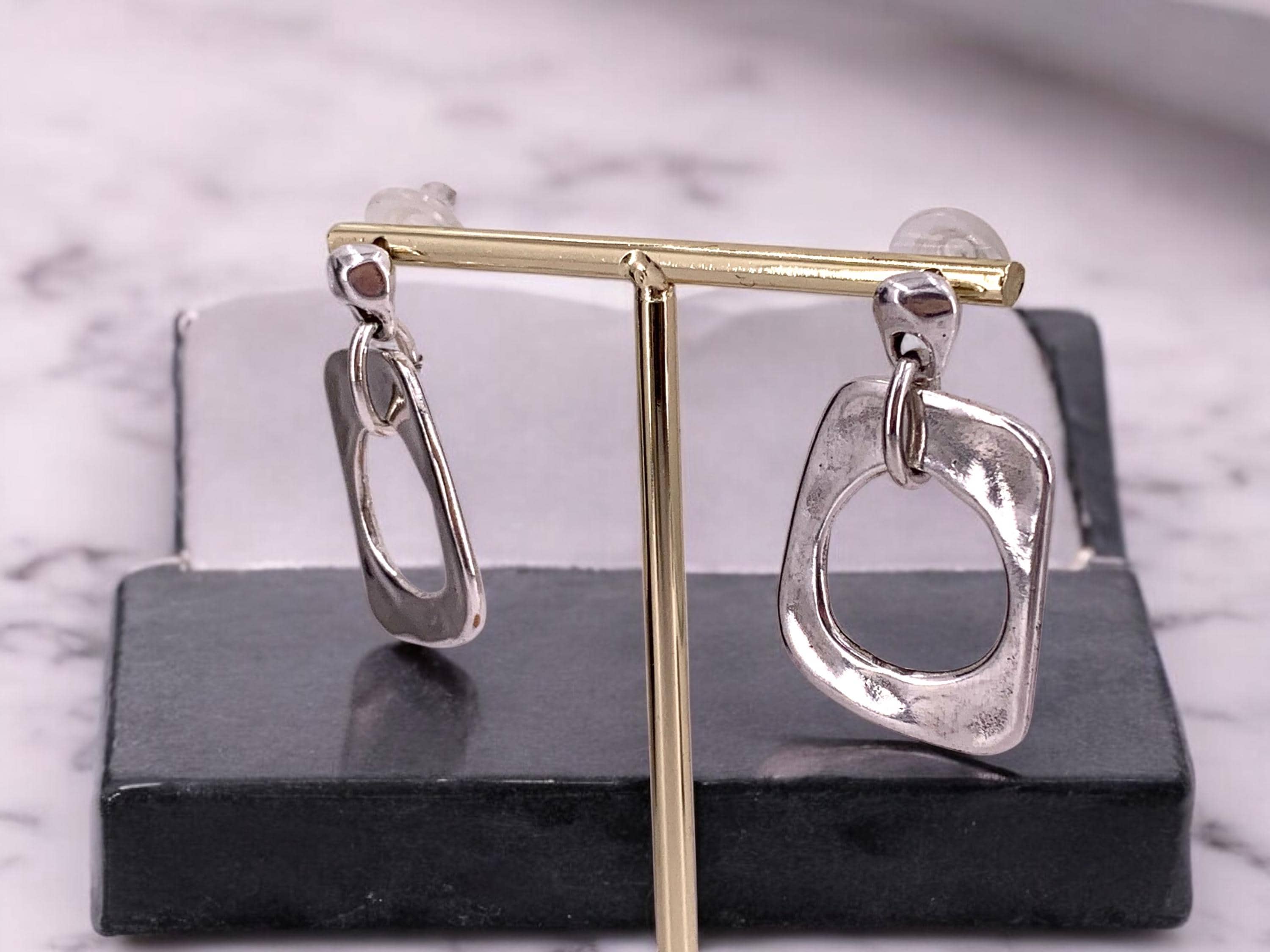 Statement voluminous dangle earrings, chunky silver earrings, bold dangle earrings, silver earrings, oversize earrings, gift for her