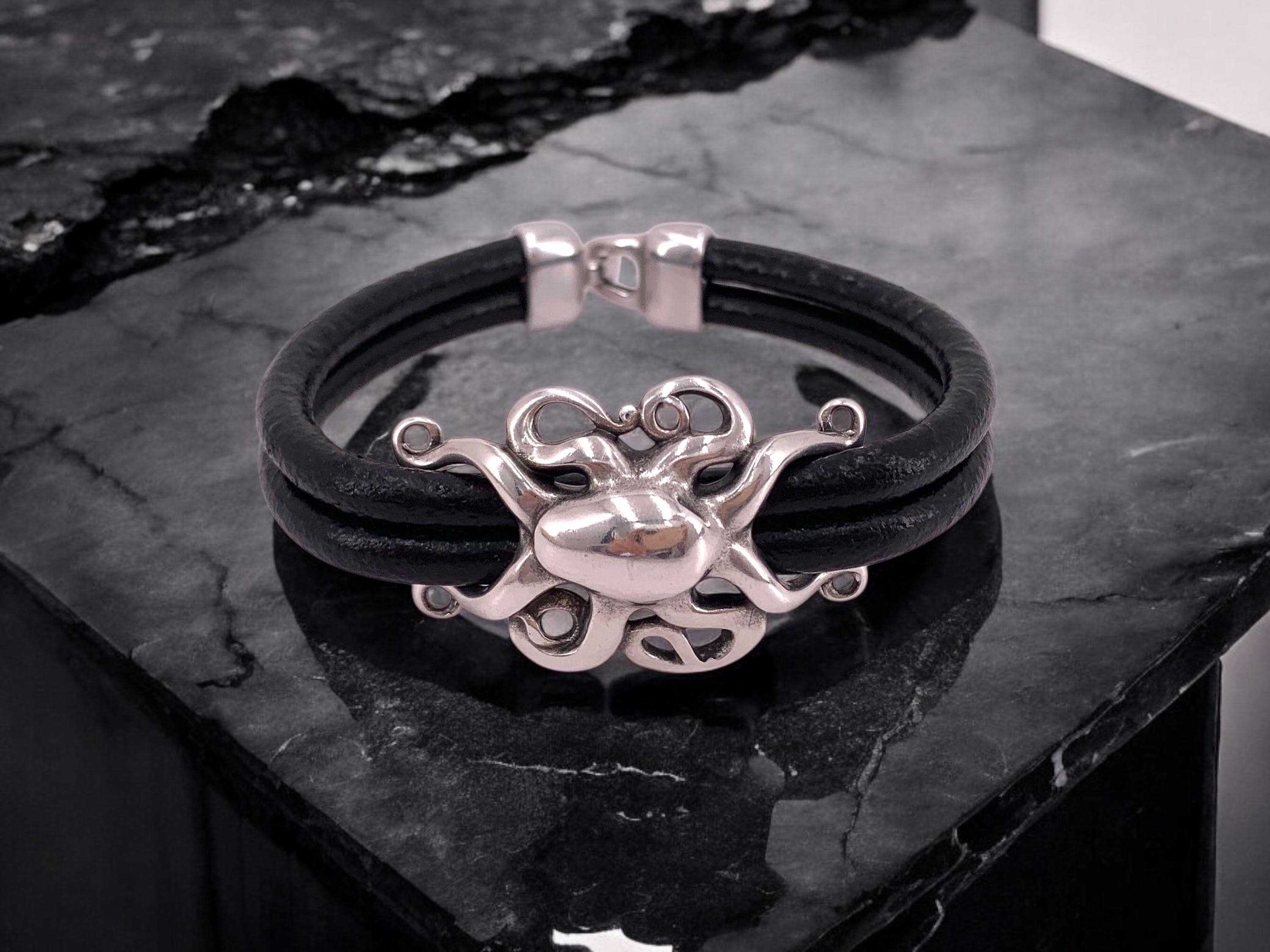 Men’s leather bracelet, octopus bracelet, divers bracelet, gift for men, surfer bracelet, seaman bracelet , manly and masculine