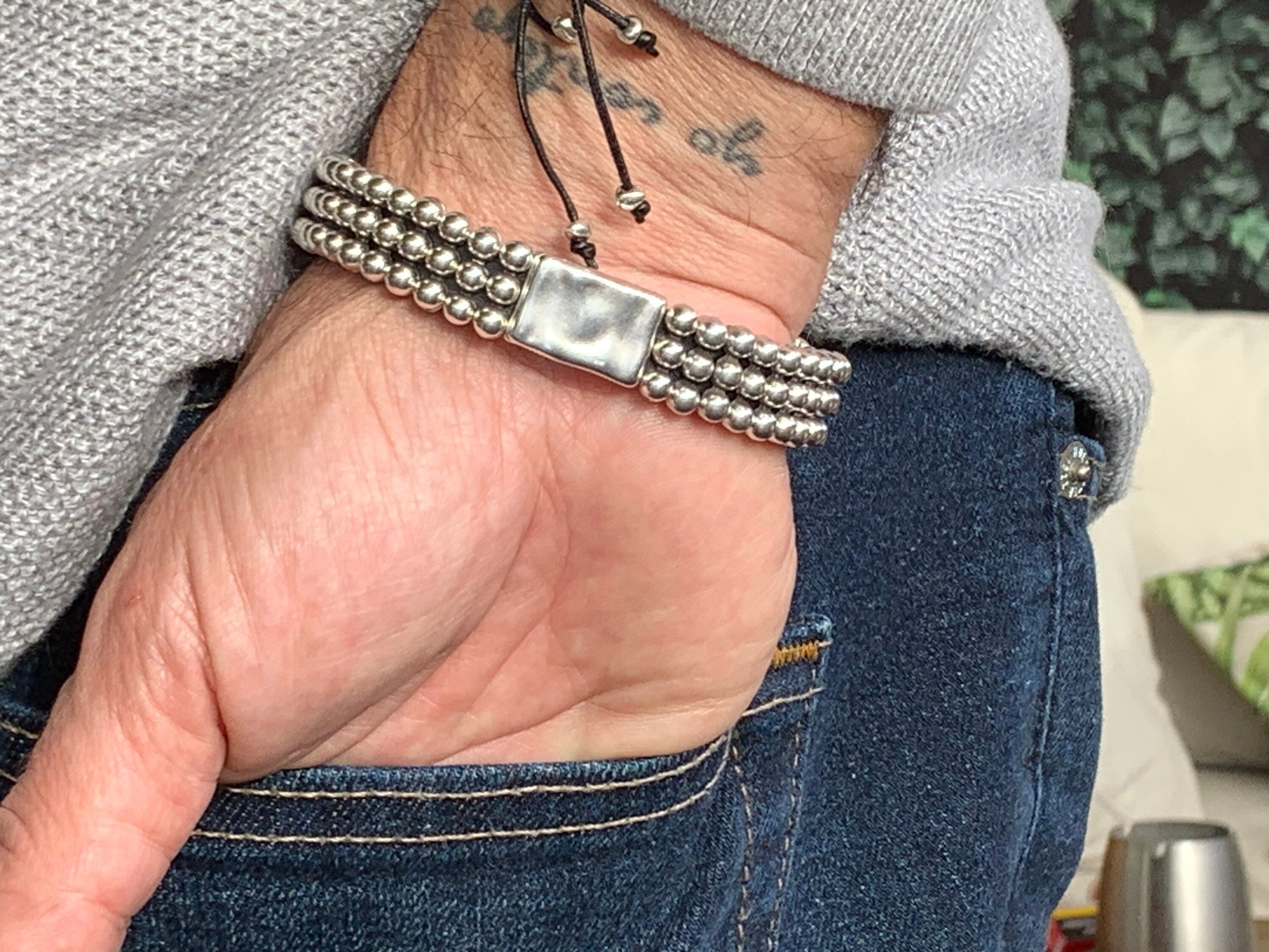 Chunky silver plated unisex industrial bracelet, modern design handmade cuff