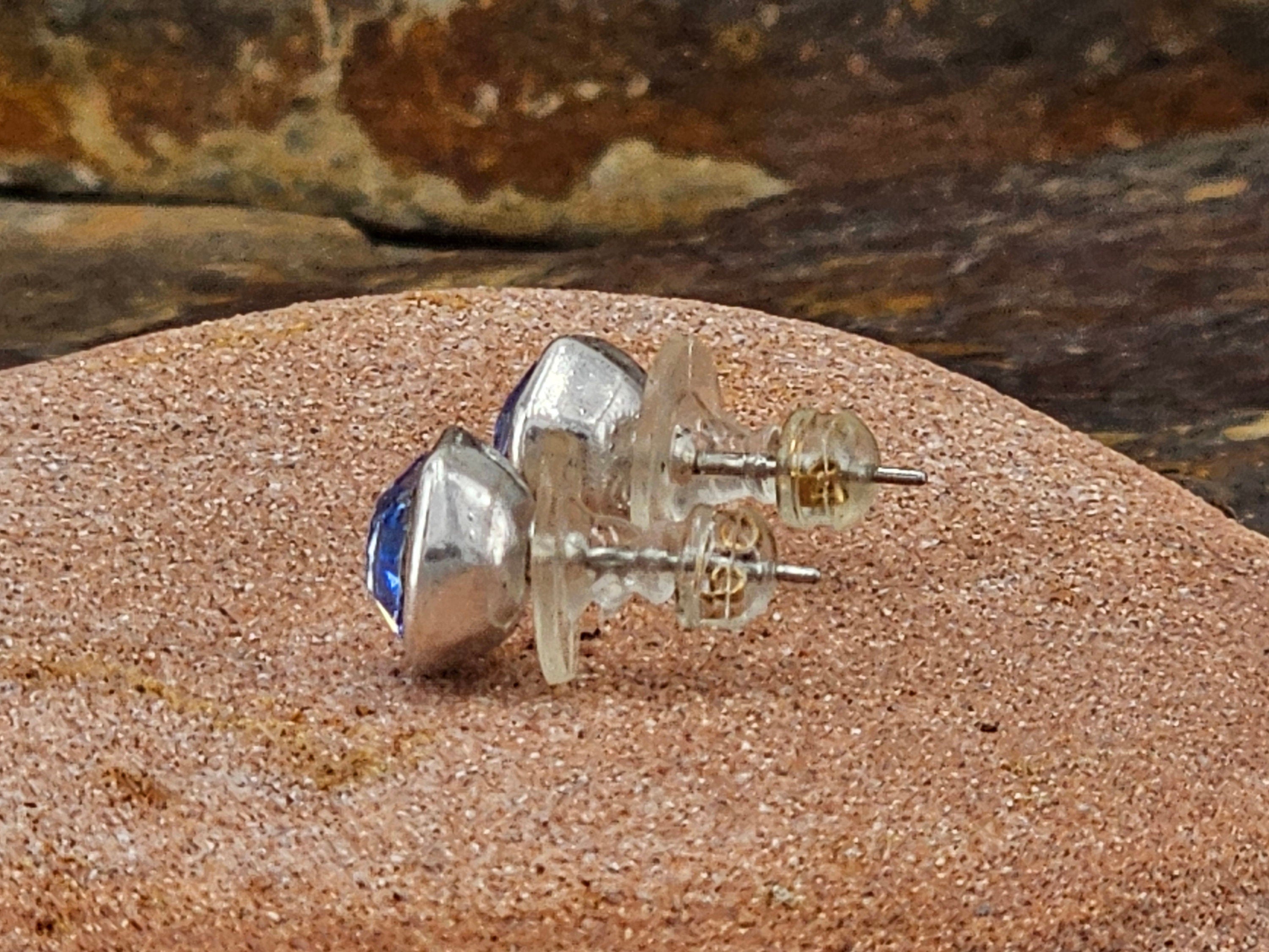 Swarovsky crystal earrings, sparkling silver studs, customized jewelry