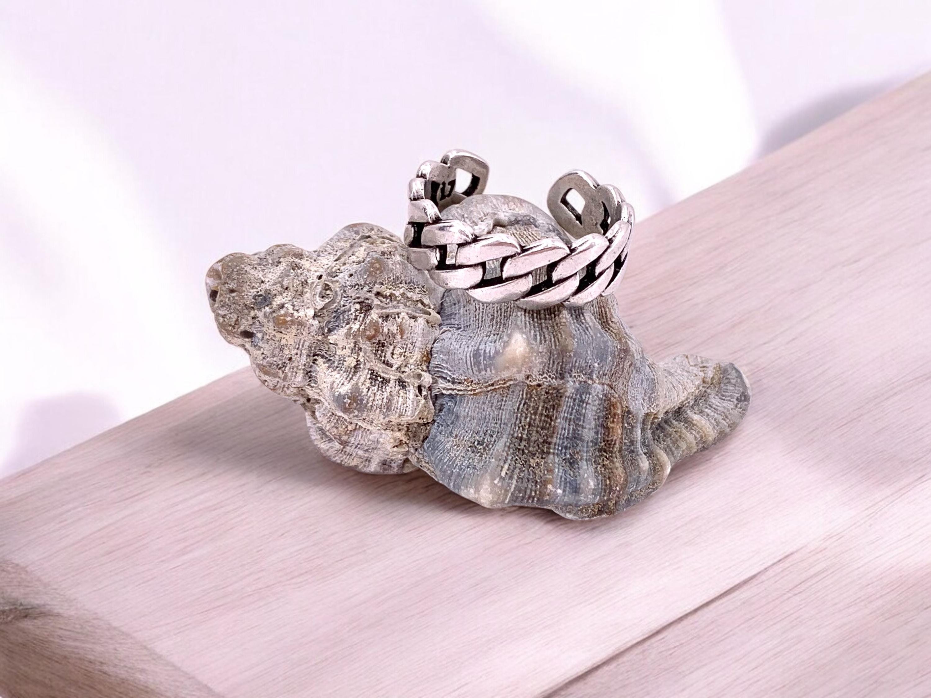 Chunky Silver plated Chain‑Style Ring, Bold Tribal Open Band, Unisex Jewelry
