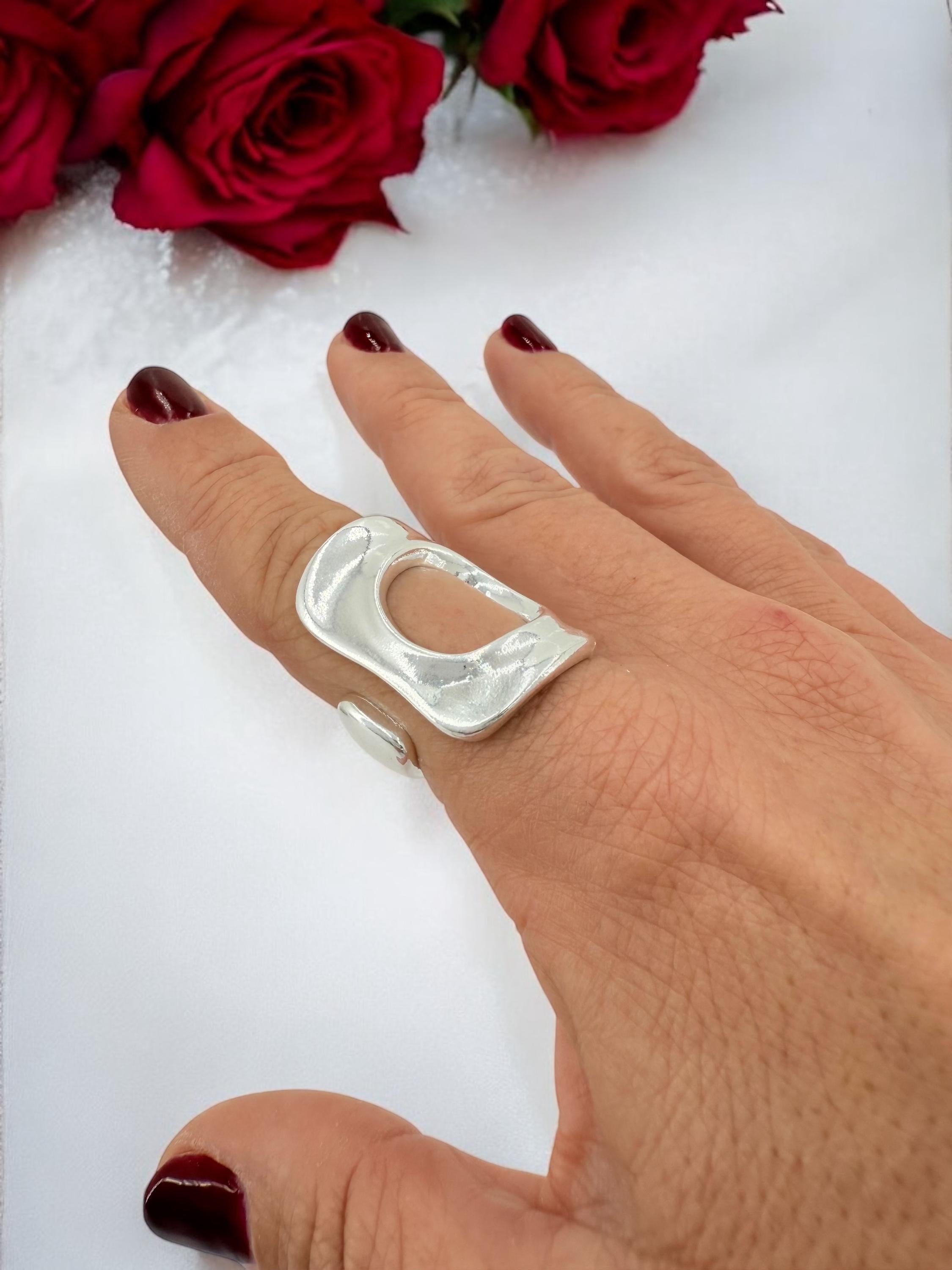 Statement Ring Chunky Silver Ring Gift For Birthday Gift Idea Bold Jewelry Silver Gift For Friend Gift For Mom Trendy