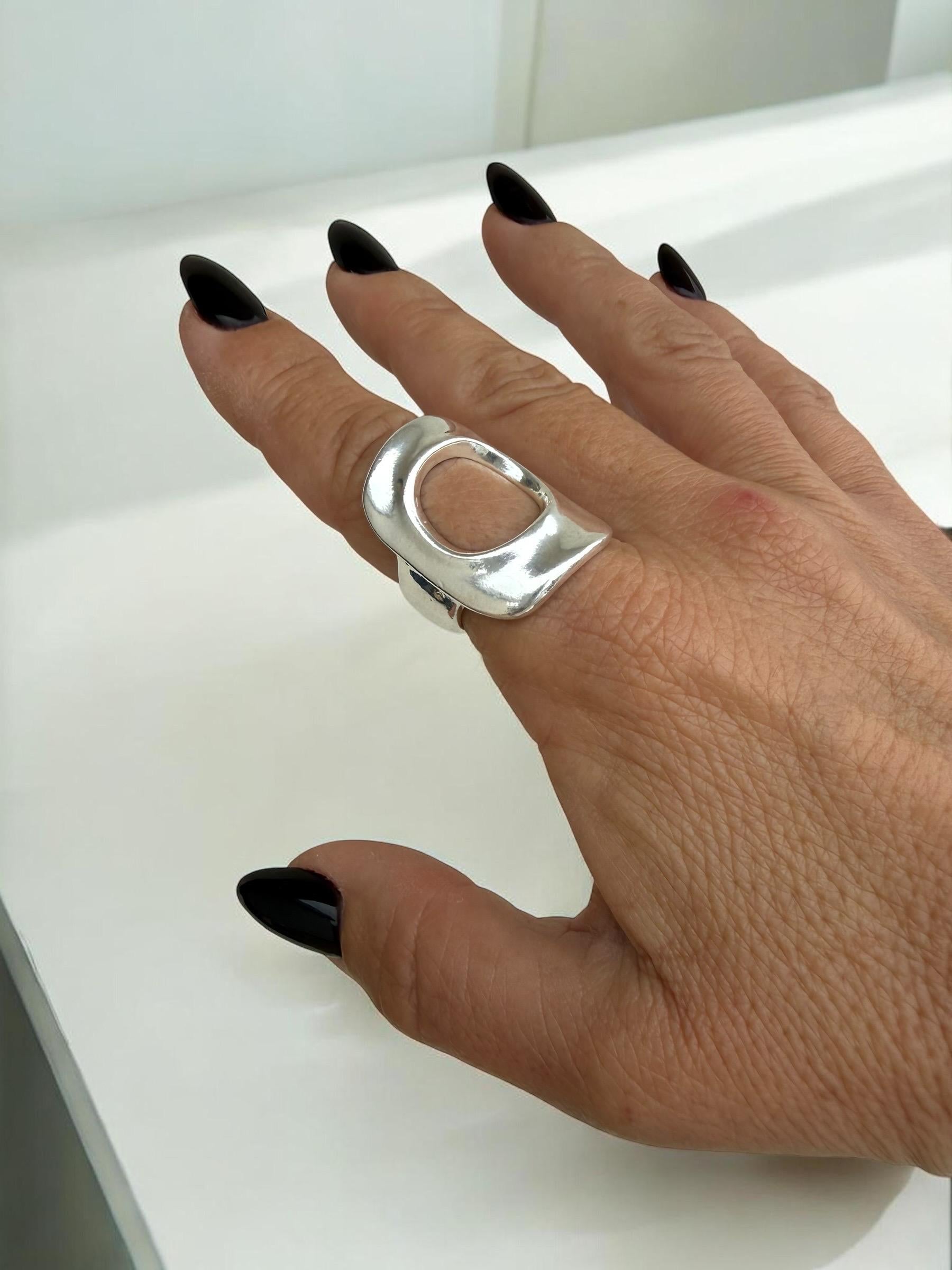 Statement Ring Chunky Silver Ring Gift For Birthday Gift Idea Bold Jewelry Silver Gift For Friend Gift For Mom Trendy