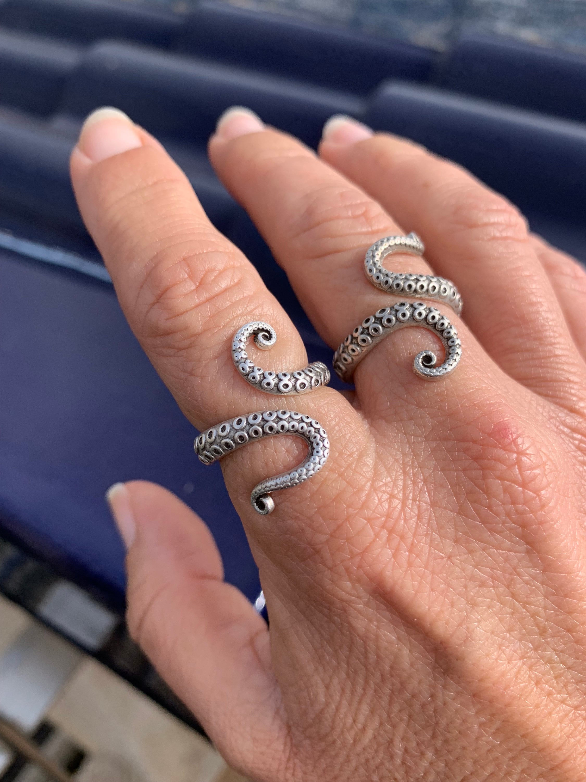 Gold plated octopus shaped bohemian ring