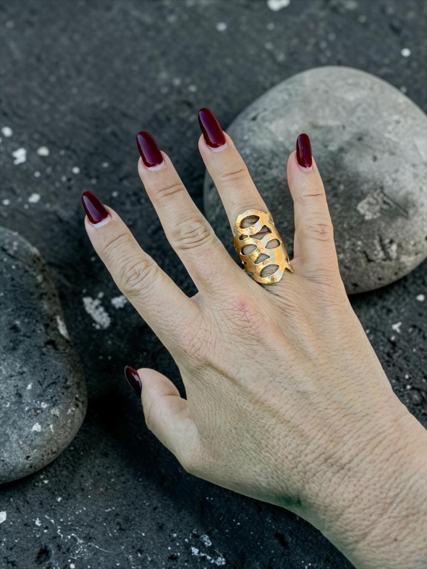 Chunky Silver  Adjustable Ring,  abstract ring, Statement Jewelry.