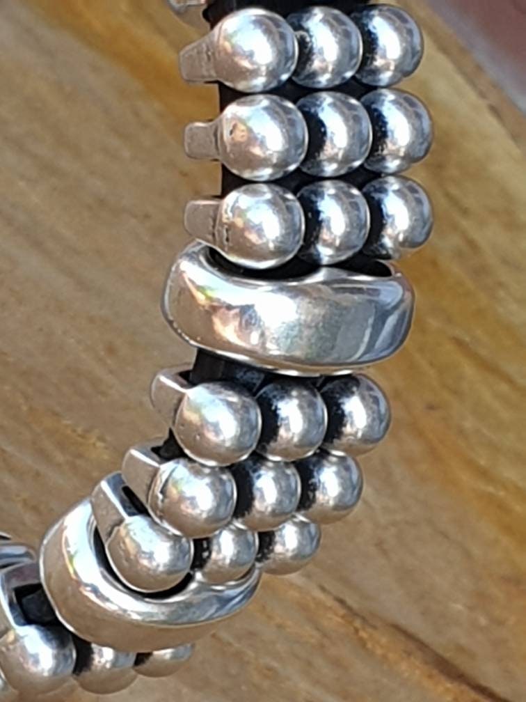 Unisex artisian Industrial chunky silver Metal bracelet