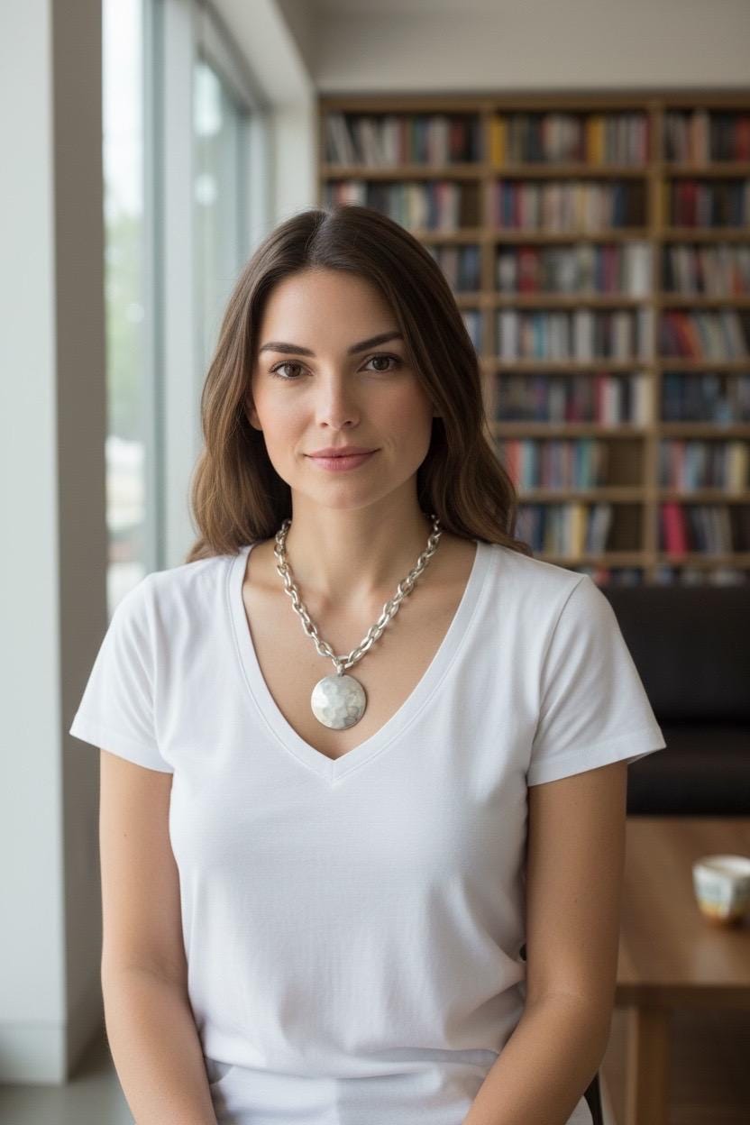 Chunky chain Silver-Plated toggle clasp Necklace with Large Hammered Pendant, bold custom jewelry