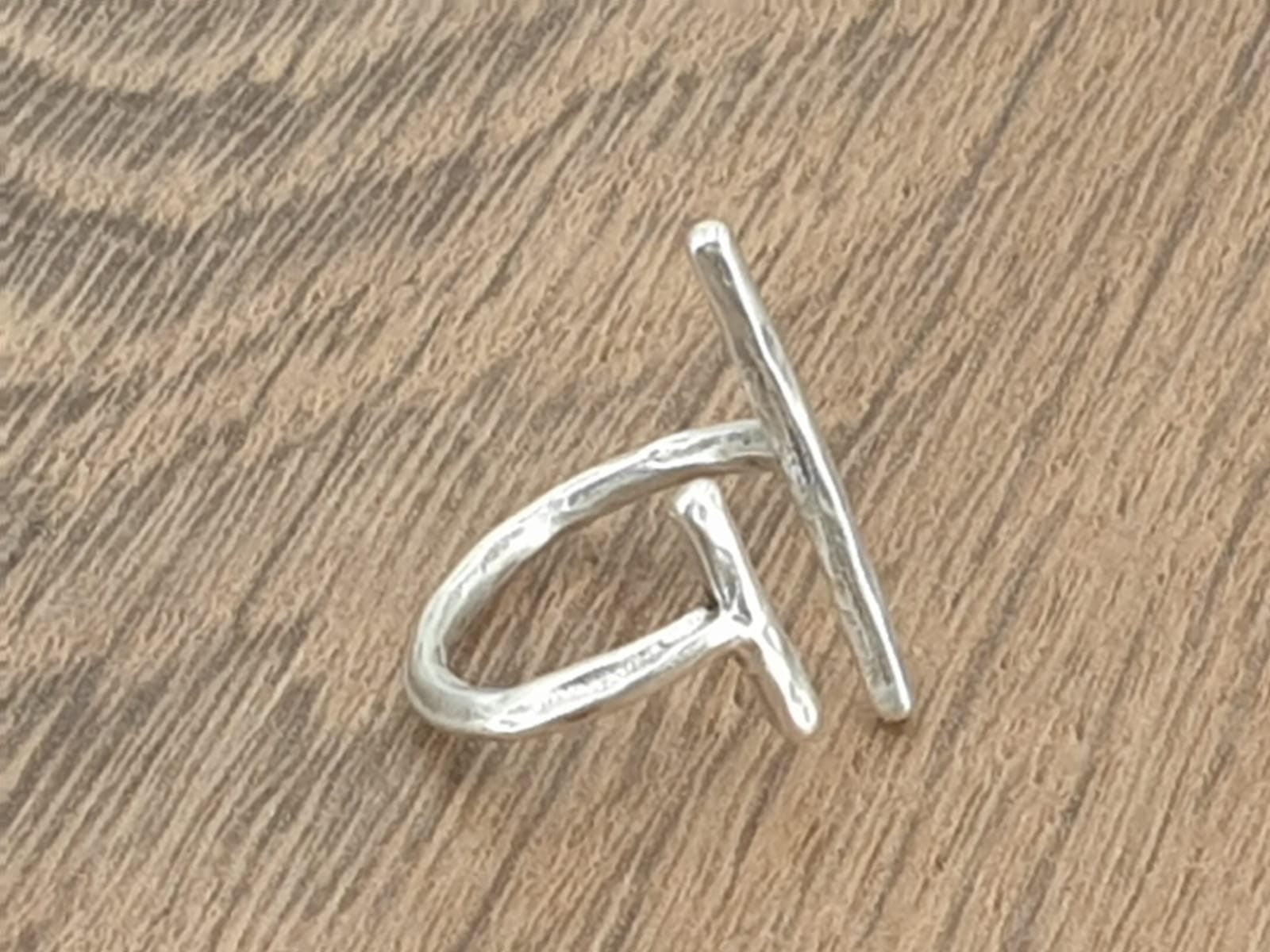 Dainty parallels bars adjustable boho ring in silver pr gold plated finish