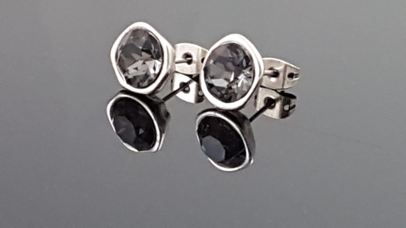 Swarovsky crystal earrings, sparkling silver studs, customized jewelry