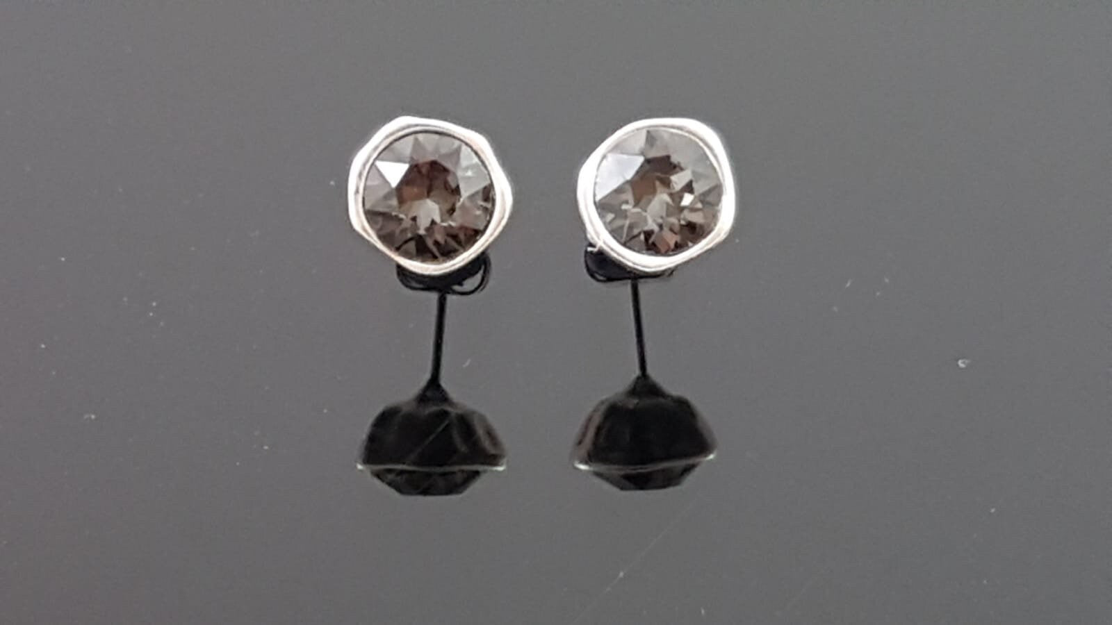 Swarovsky crystal earrings, sparkling silver studs, customized jewelry
