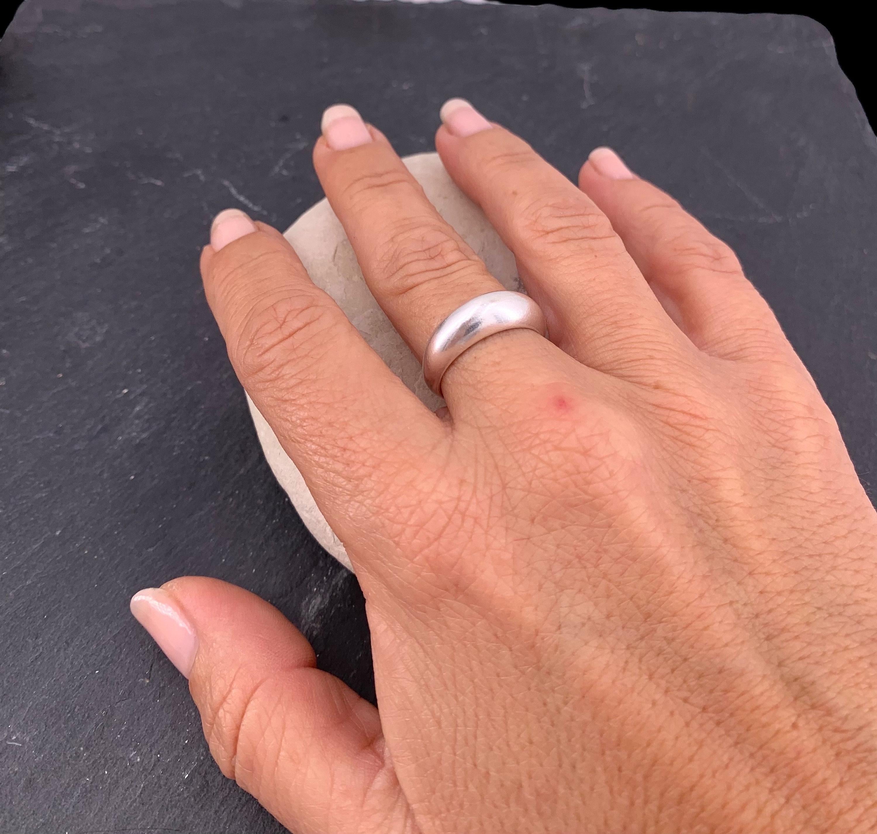 Chunky silver ring, dome ring, bold silver ring, statement silver ring, bulky wide ring, bohemian  ring, uno de 50 style, gift for women