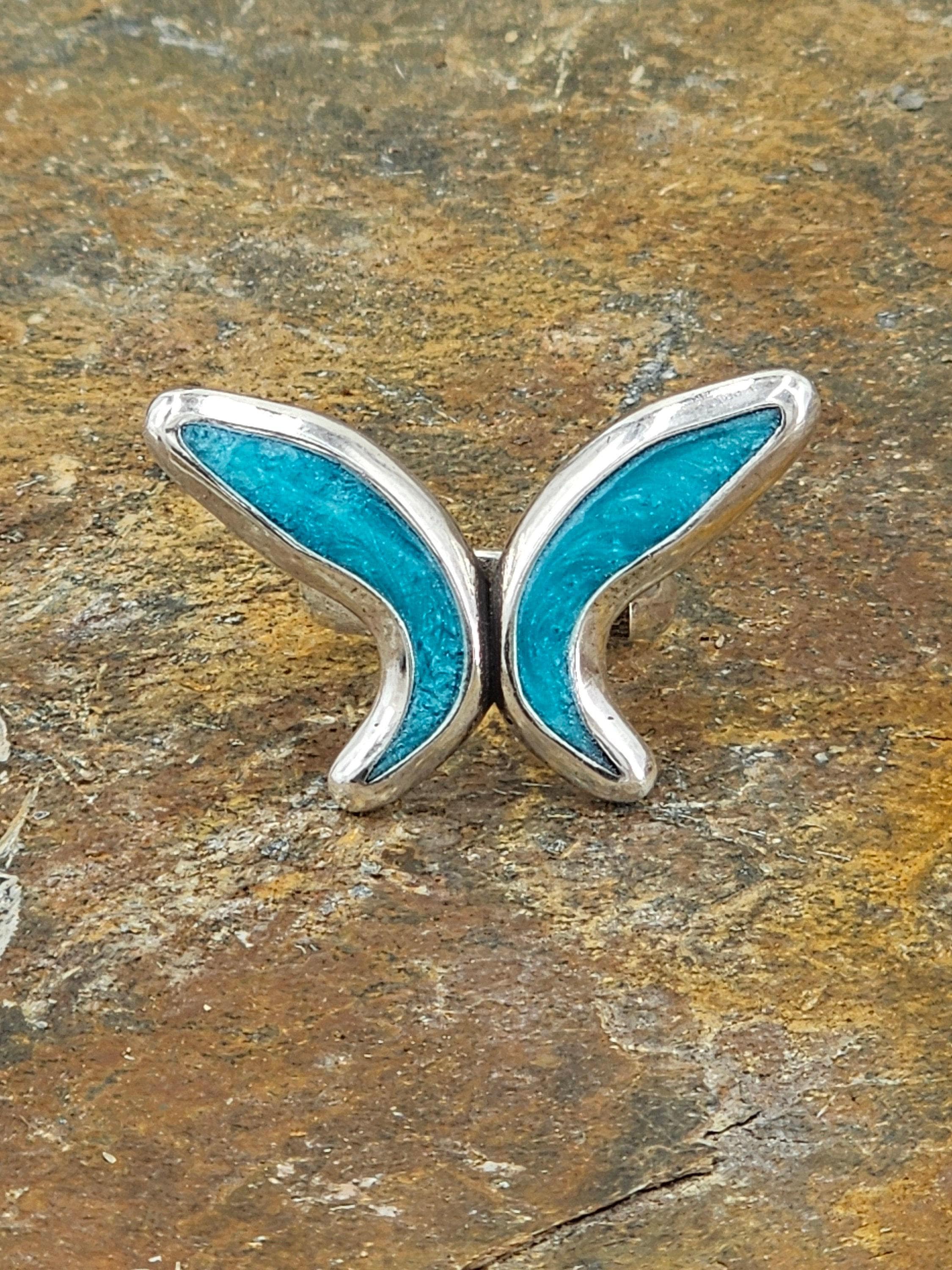 Statement butterfly chunky silver ring, oversize ring, unique design ring, special gift for women, , blue ring, perfect gift