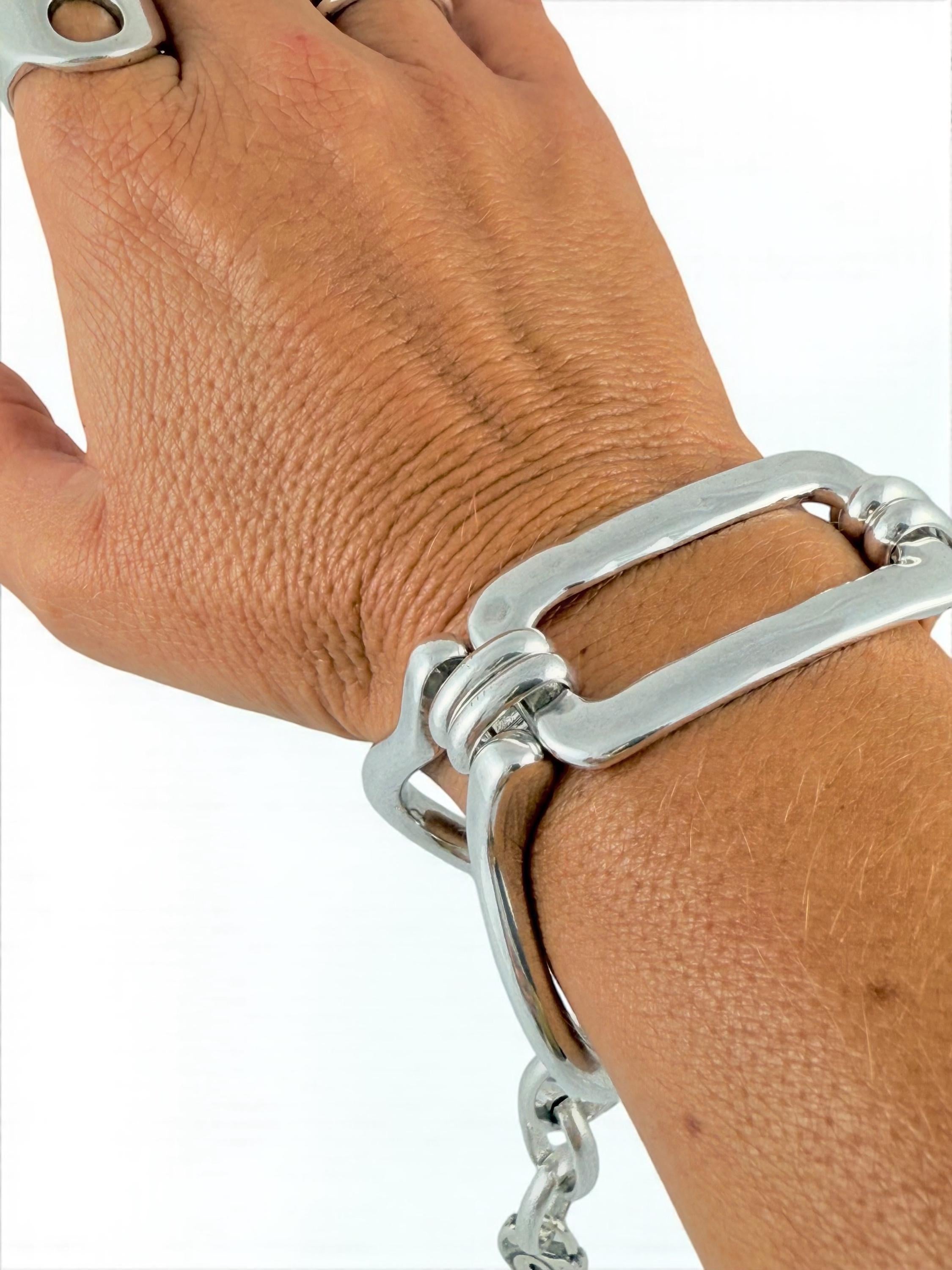 Chunky silver bracelet, brutalist design, bold geometric, bracelet, silver chain bracelet, thick link bracelet,