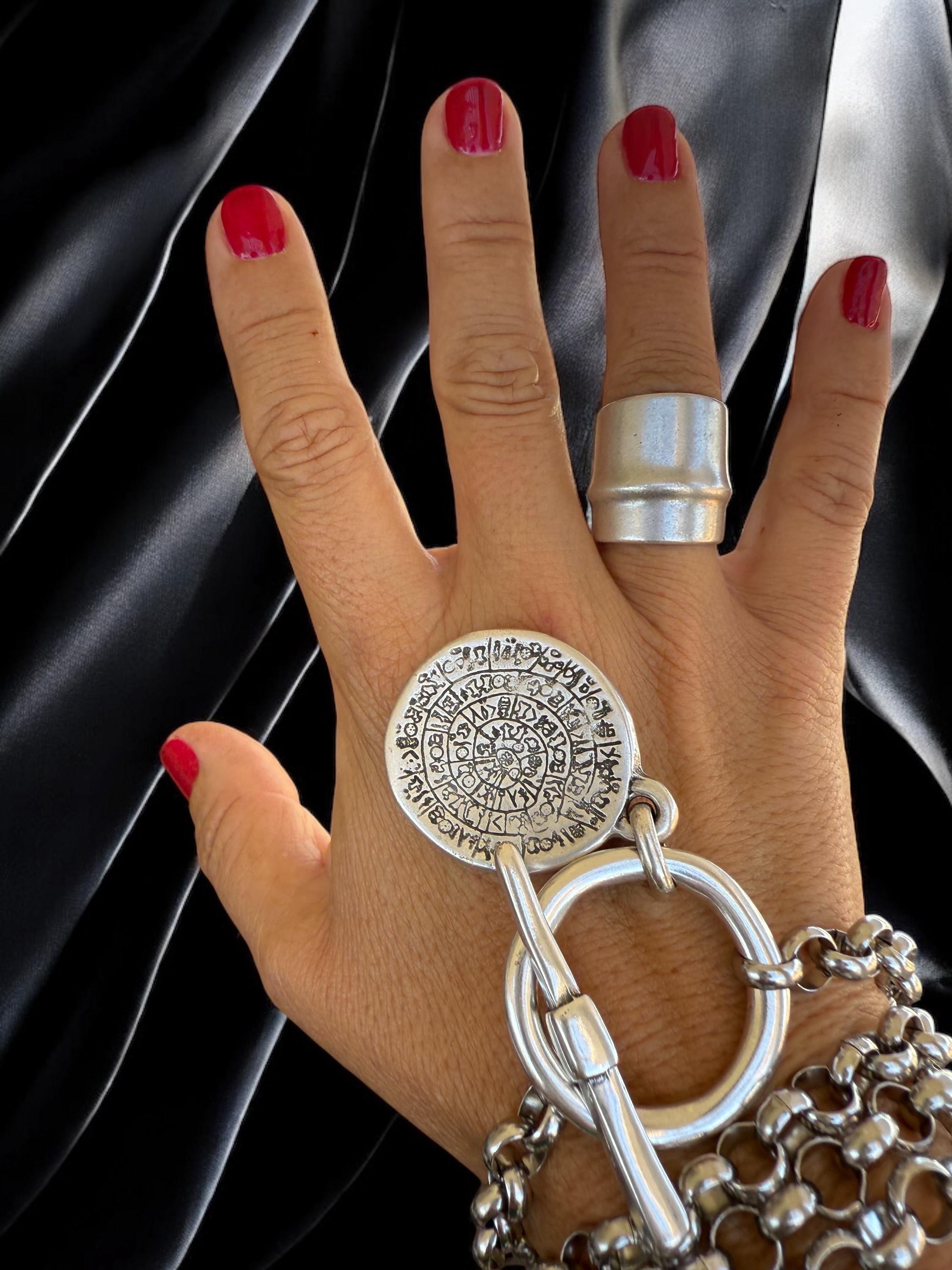 Chunky silver statement ring, bold sculptural design, edgy silver jewelry, gift for women, trendy boho ring, modern artisan jewelry