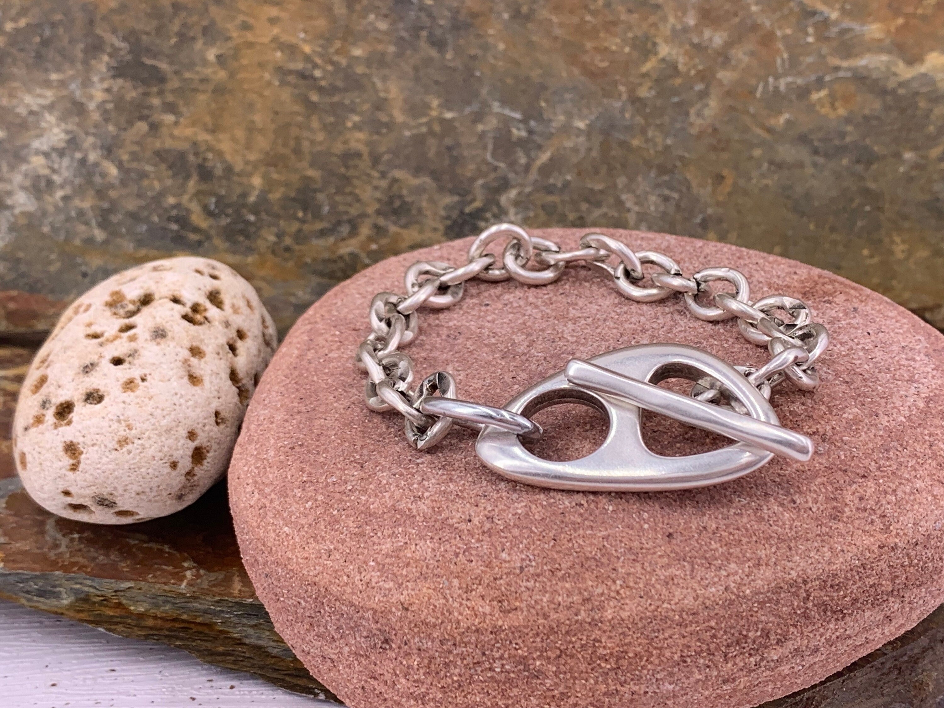 Chunky silver chain bracelet, statement bracelet, silver chain bracelet, chunky bracelet, rock bracelet,