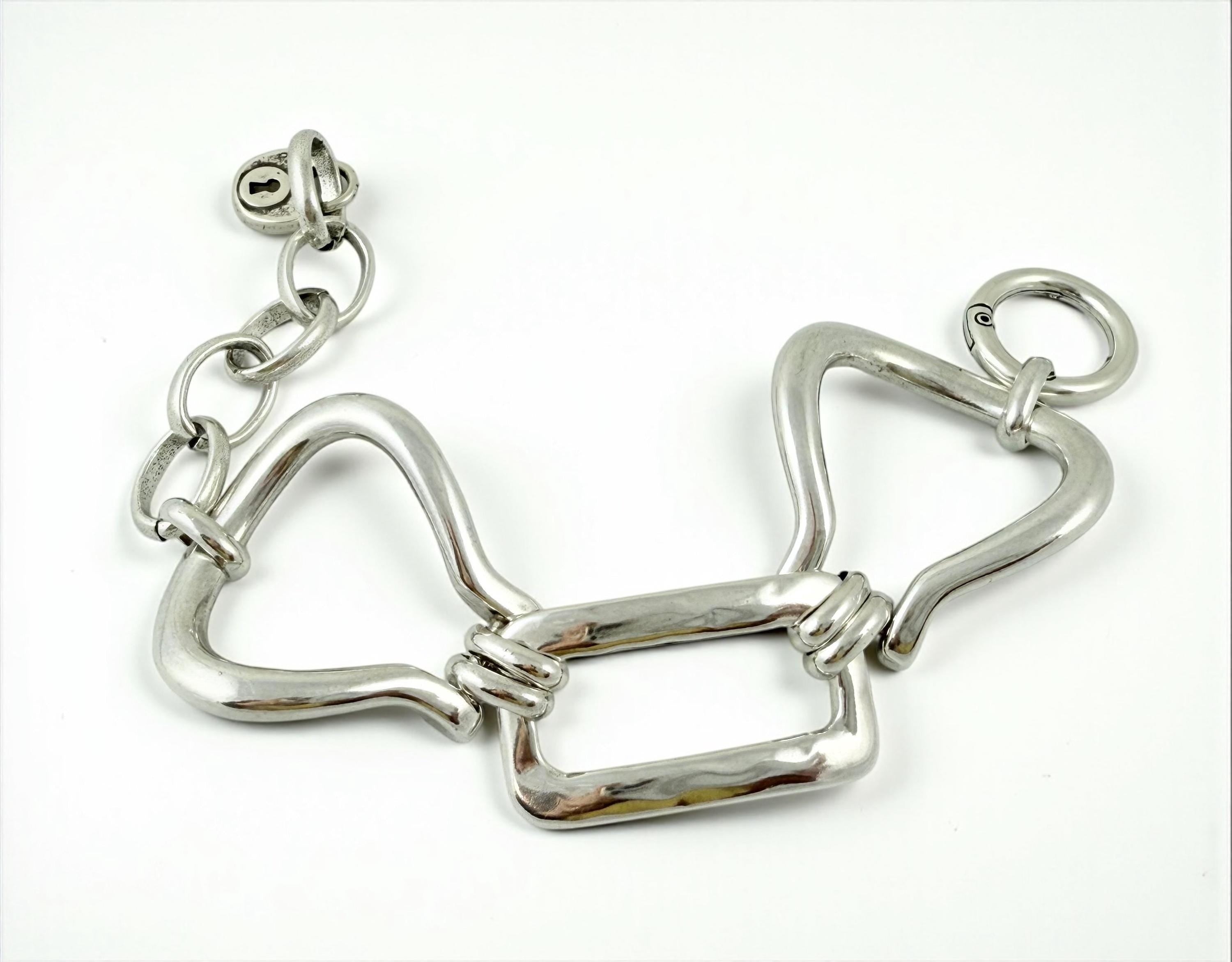 Oversized silver bracelet