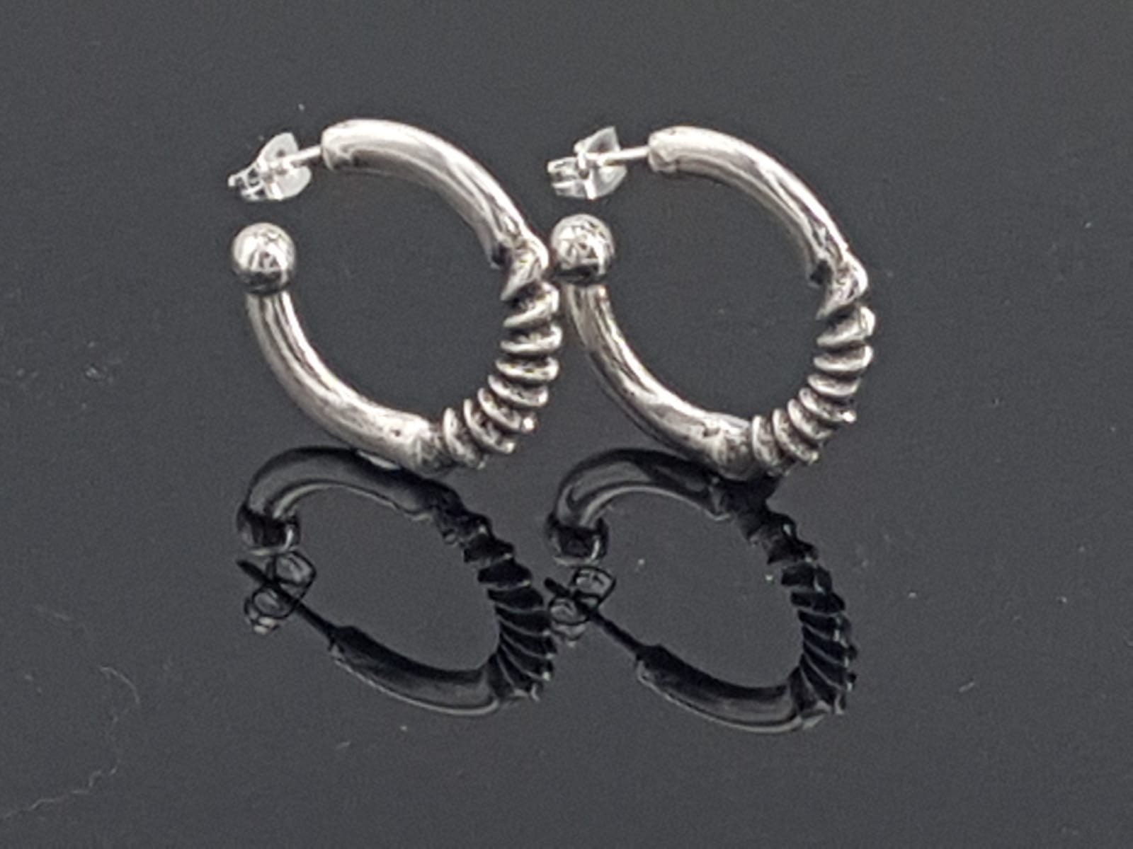 Pendientes de aro grabados en plata, pendientes de aro de plata vieja, aros vintage, aros grandes, aros gruesos, aros bohemios, aros tribales, aros caídos