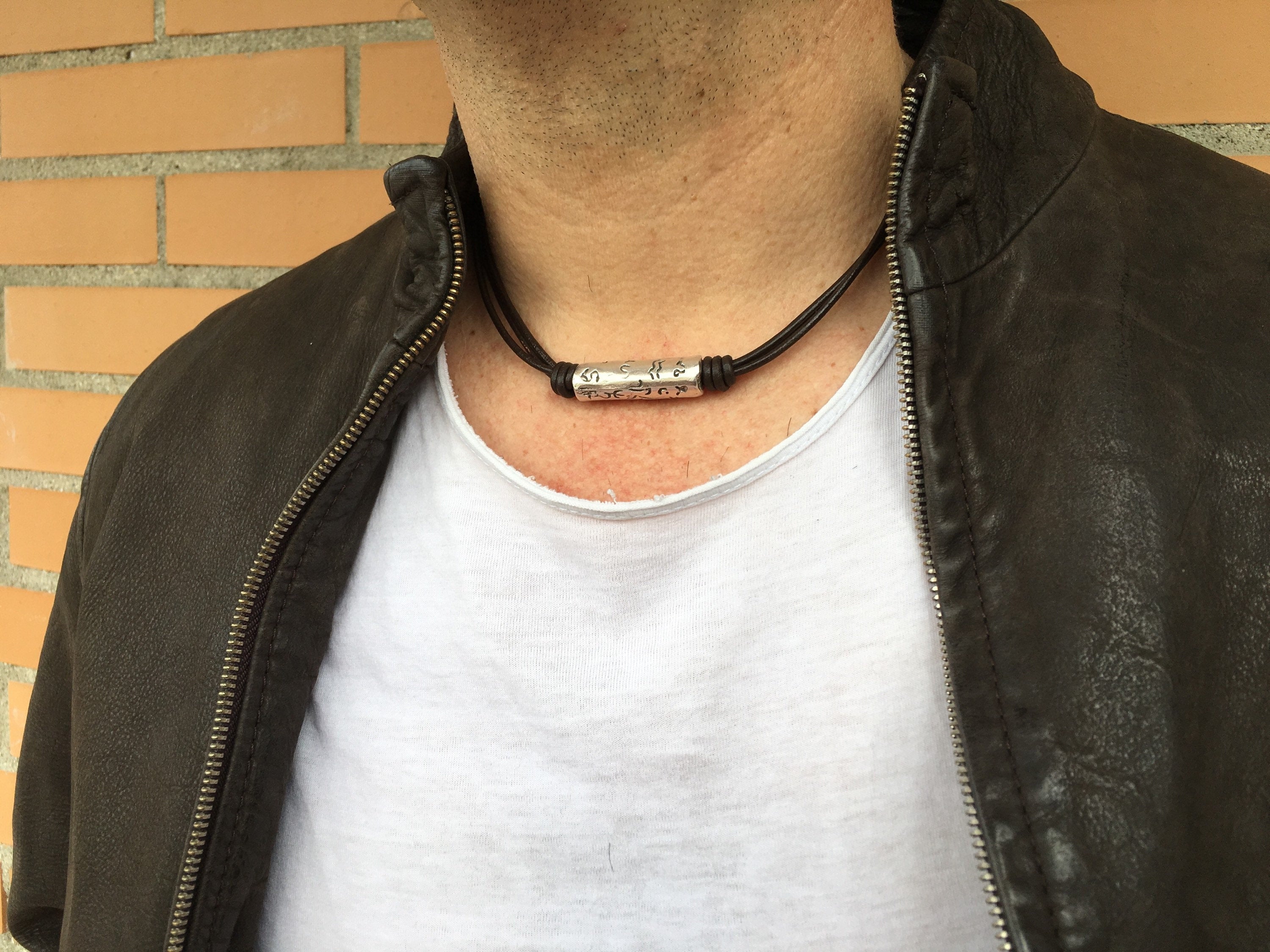 Genuine leather cord necklace for men, masculine and virile leather necklace, men’s necklace, leather necklace, boho man necklace