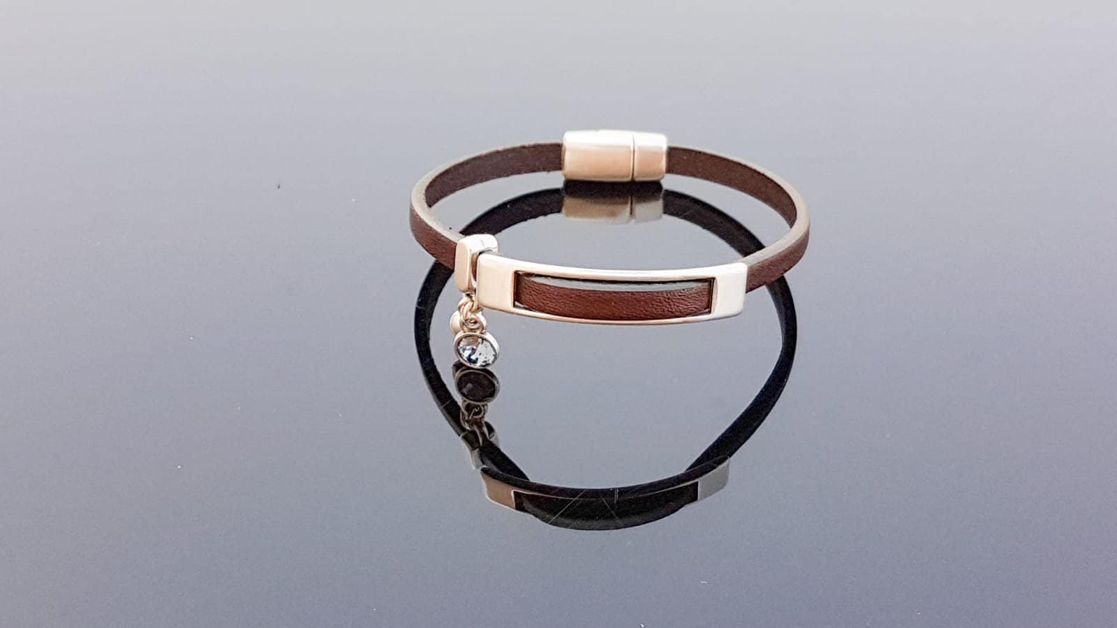 Boho leather bracelet, silver bracelet, leather jewelry, flat leather bracelet, fine bracelet, charm bracelet, boho jewelry, leather bangle