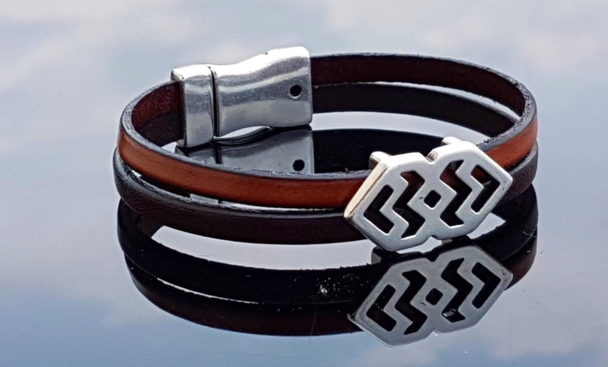 Pulsera de cuero masculina para hombre, pulsera de cuero, pulsera de hombre, pulsera de cuero moderna, regalo para hombre, pulsera de cuero plana