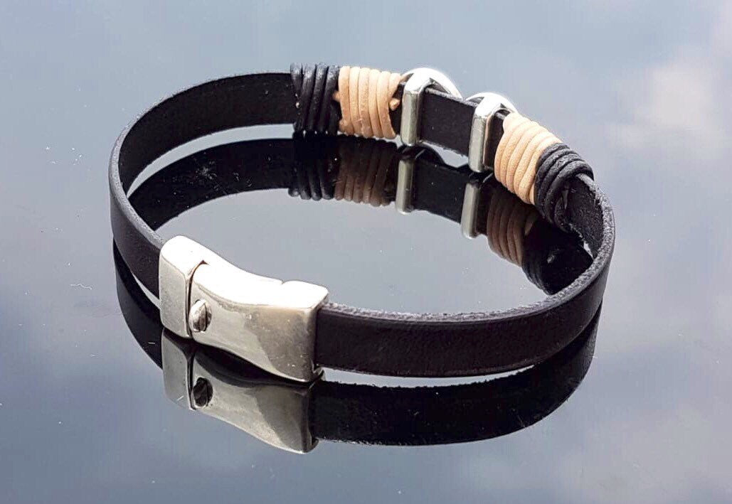 Leather bracelet for men, men boho leather bracelet, men boho bracelet, infinity charm leather bracelet, gift for men, Fathers gift