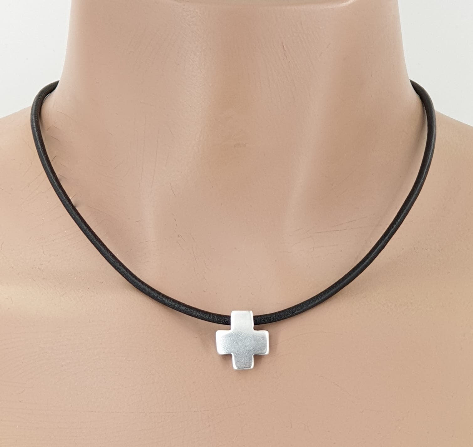 minimalist choker, cross pendant choker, leather choker, gothic choker, boho choker, rock style choker,  style, punk choker, gift