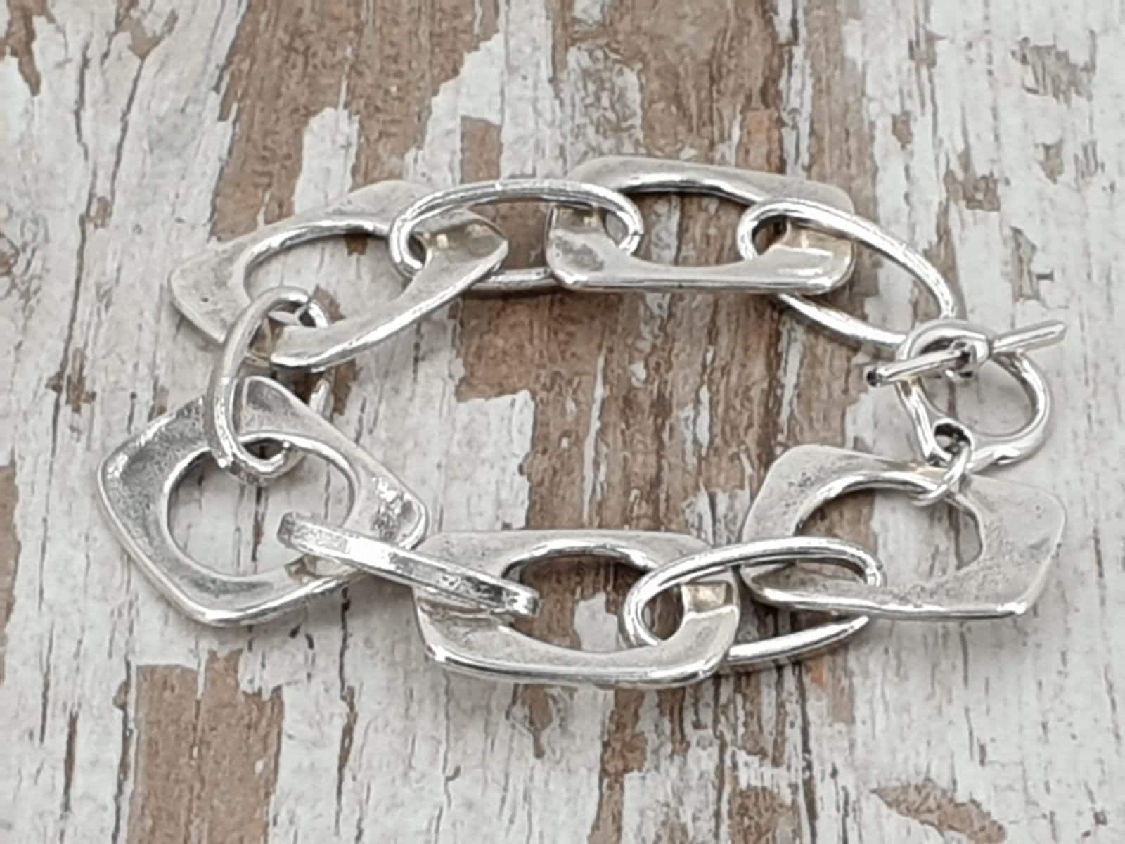 Pulsera de cadena gruesa, pulsera de cadena audaz, pulsera de cadena de plata, pulsera de declaración, pulsera de estilo, pulsera de cadena de eslabones gruesos