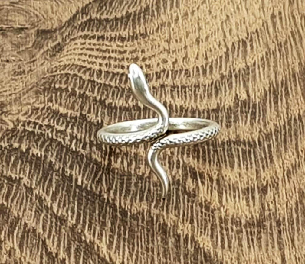 Anillo serpiente, anillo de plata boho ajustable, anillo de plata boho, anillos boho de animales, anillo de oro, anillo de declaración, anillo boho, estilo Uno de 50