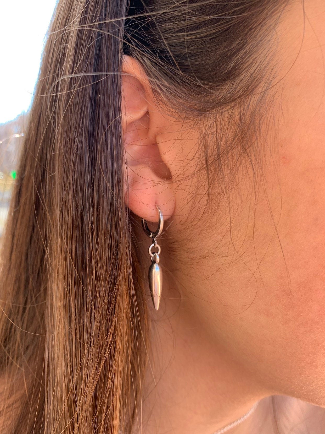 Pendientes mujer aros plata Boho, pendientes plata, zamak español, pendientes punta de lanza, pendientes tribales, pendientes etnicos,