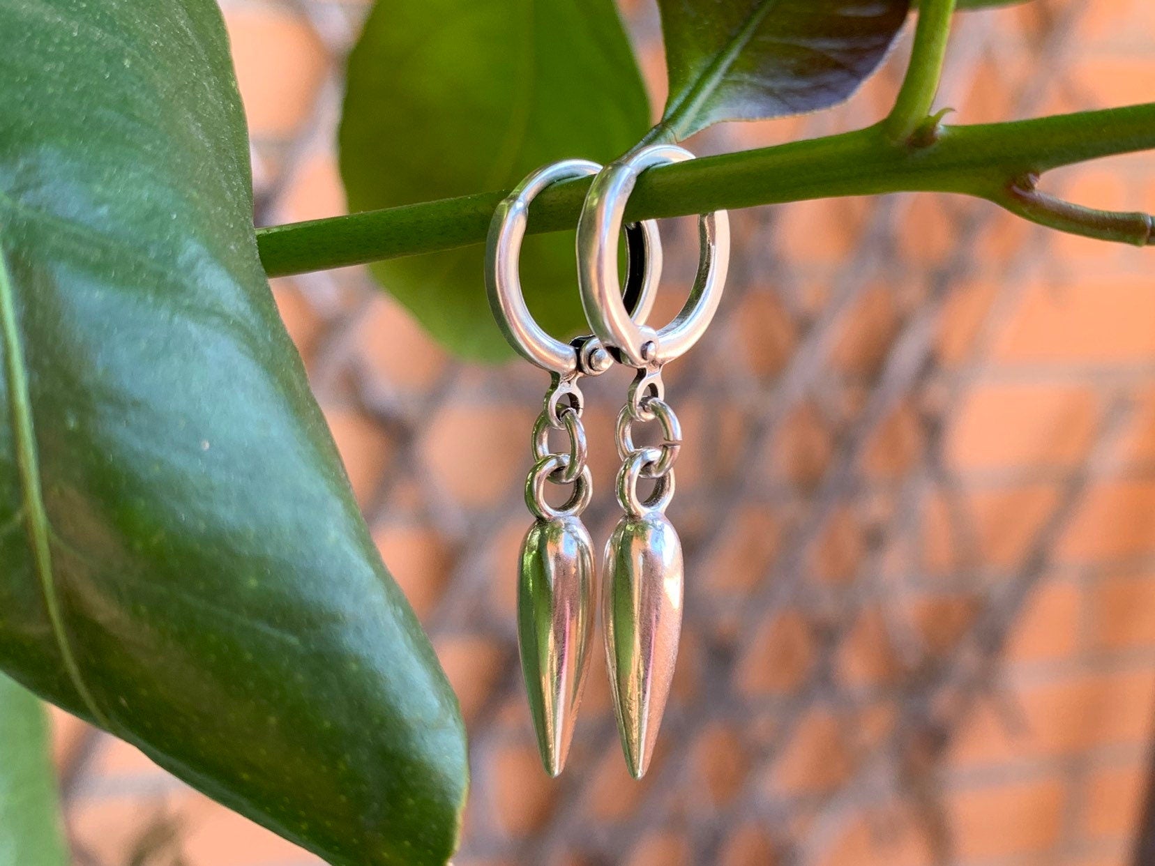 Pendientes mujer aros plata Boho, pendientes plata, zamak español, pendientes punta de lanza, pendientes tribales, pendientes etnicos,