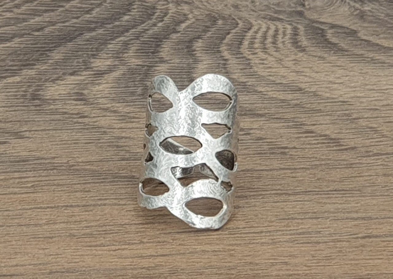 Anillo de declaración, anillo grueso, anillo infinito, anillo Mandala, anillo boho, anillo de plata, anillo de gran tamaño, anillo de plata,