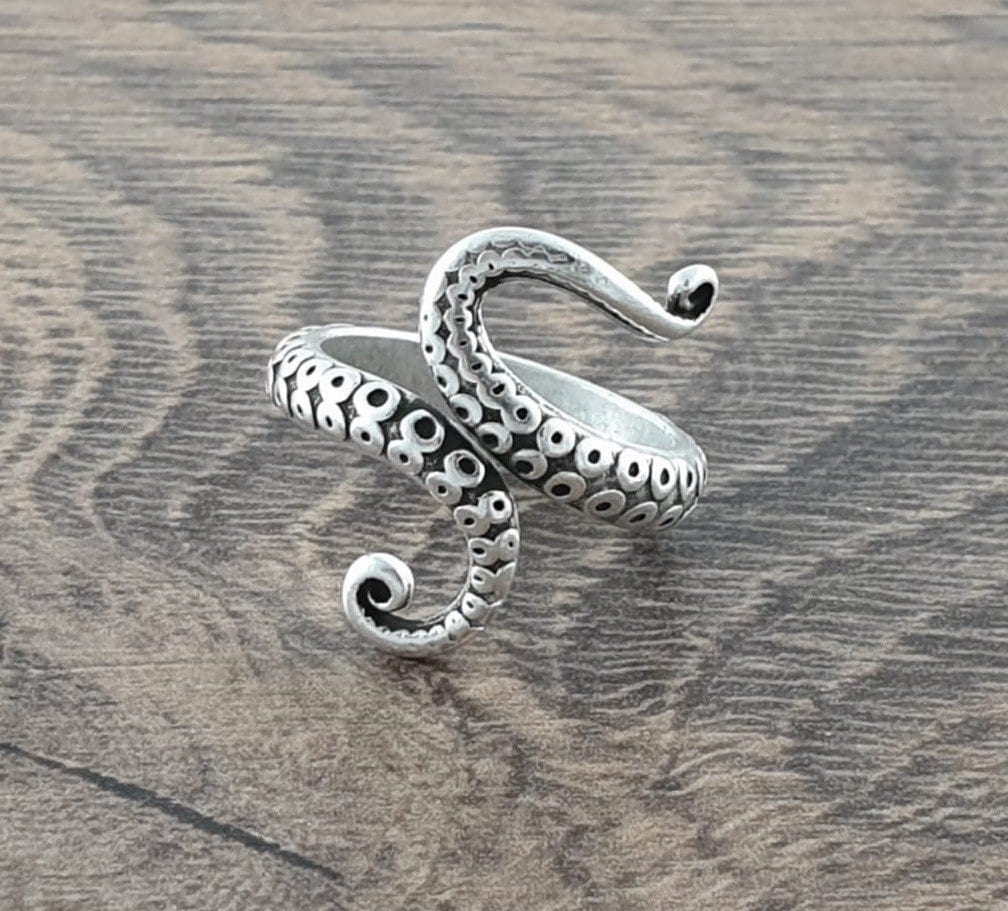 chunky silver ring, bohemian ring, silver ring, octopus ring, boho ring, gold ring, modern ring, original ring, kraken ring, statement ring