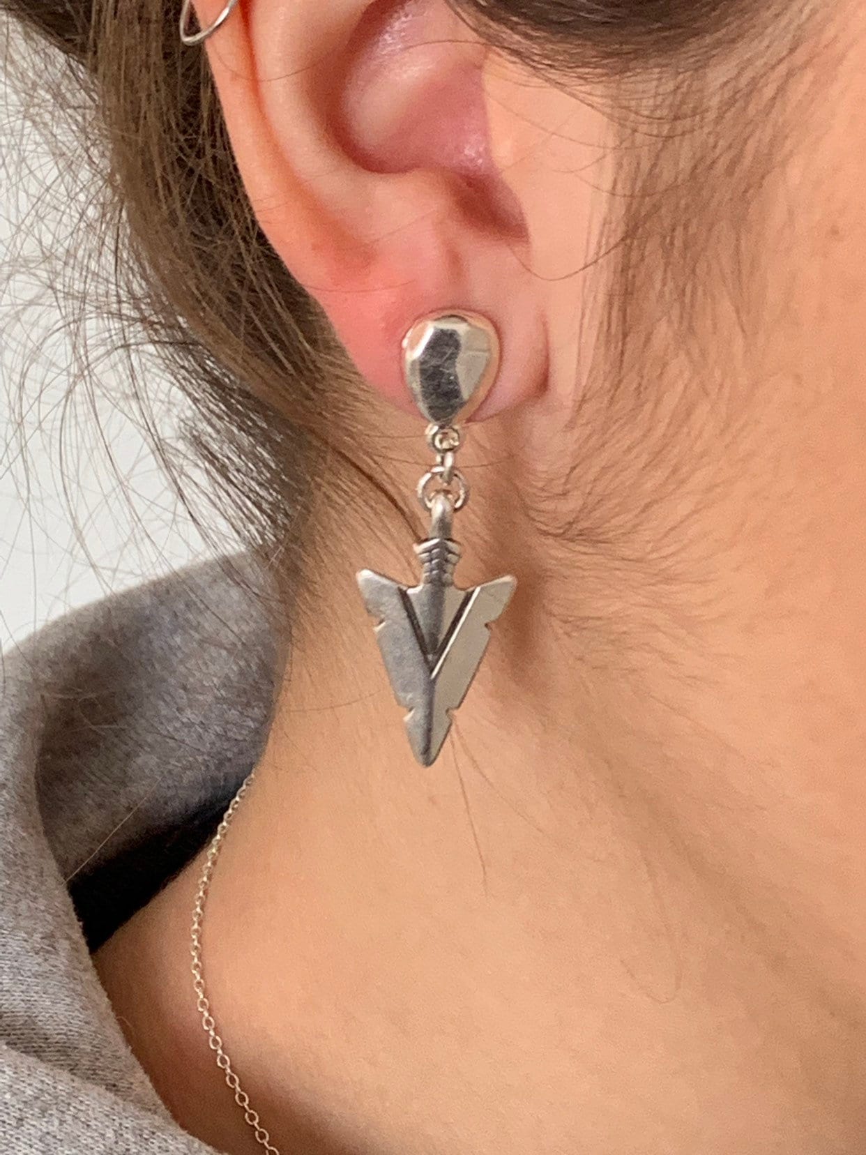 Silver tribal earrings, arrow earrings, bohemian earrings, dangle earrings, dropped earrings, ethnic earrings, gift for her, hippie earrings