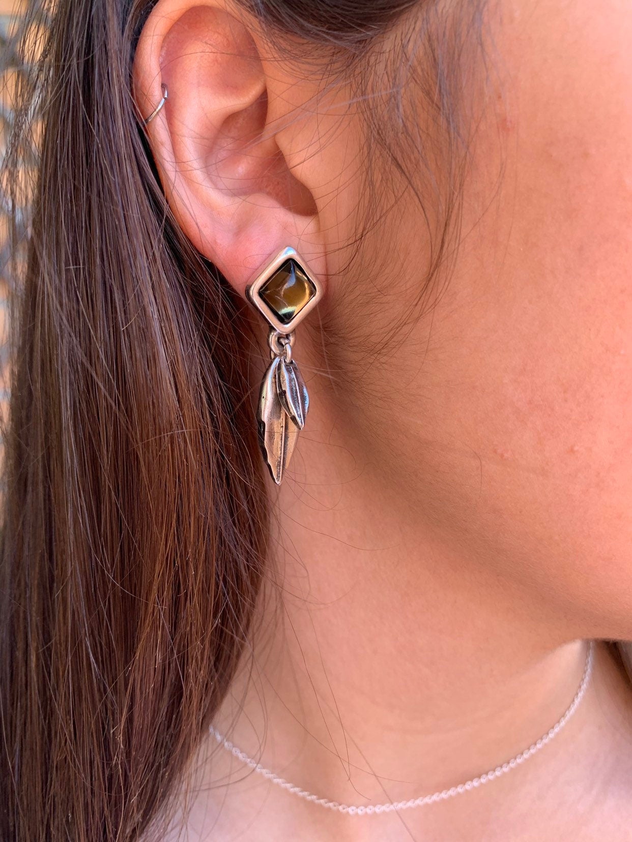 Woman boho crystal earrings, woman crystal Boho earrings, silver earrings, hippy Earrings, leaf earrings, Spanish jewelry,