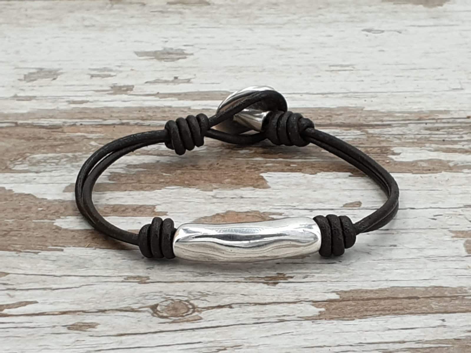 boho leather bracelet, silver bracelet, leather bracelet, leather jewelry, hippie bracelet, tribal bracelet,  style, cord bracelet